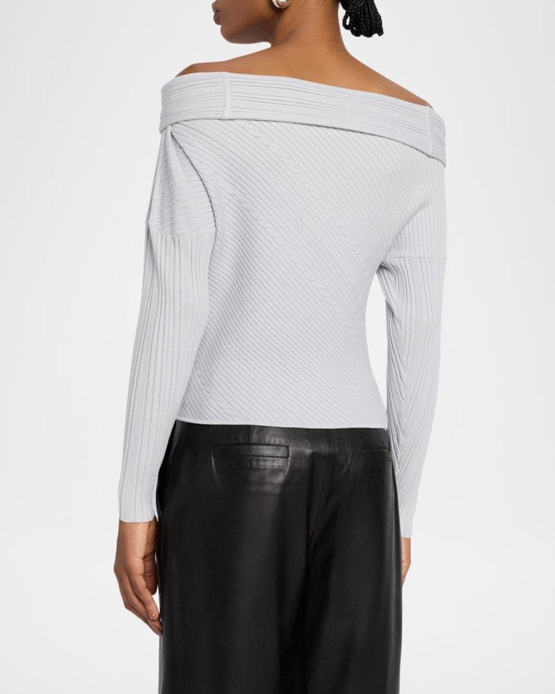 Eboni Cable-Knit Off-The-Shoulder Sweater 3