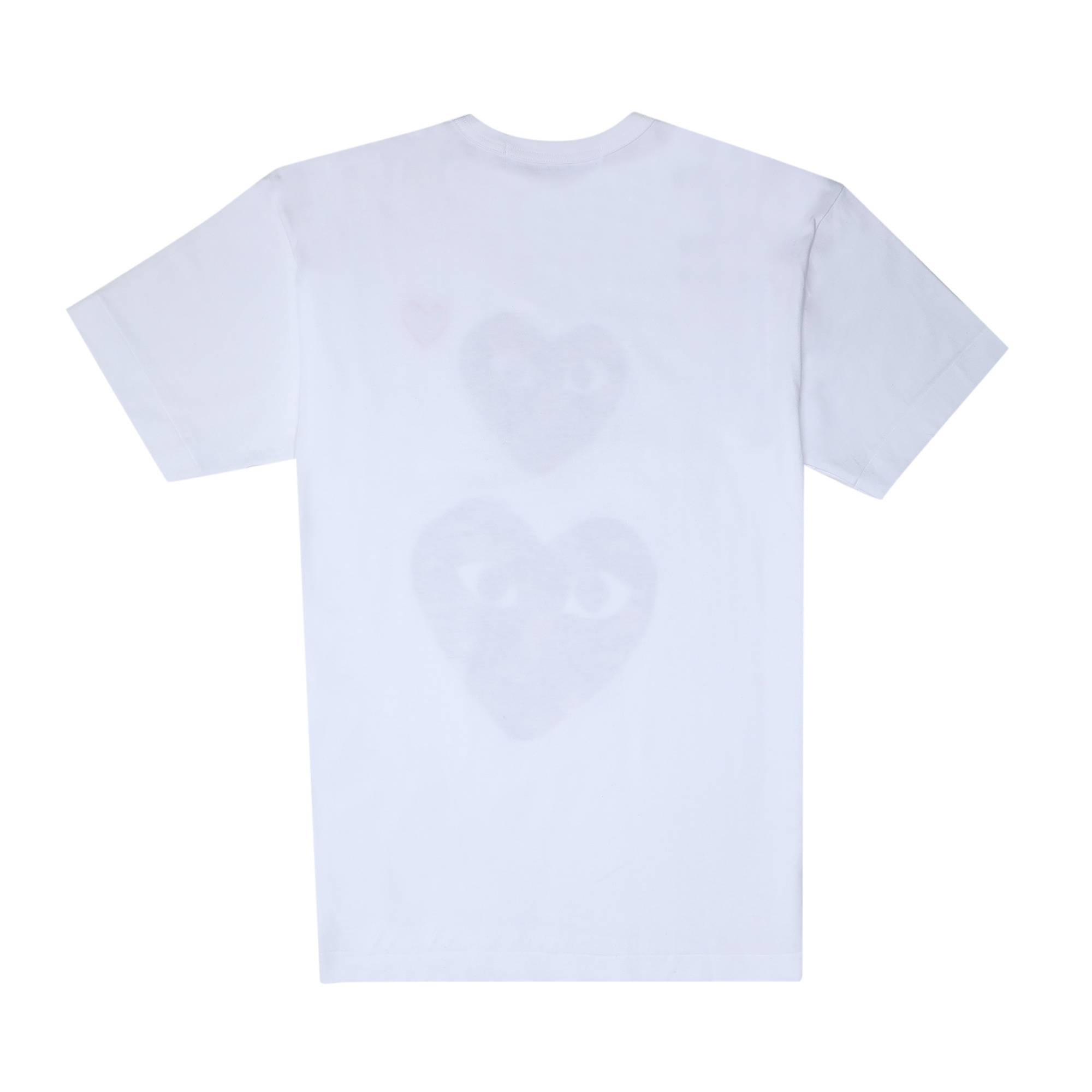 Comme des Garçons Short-Sleeve Play T-Shirt With Double Camo Hearts 'White' - 2