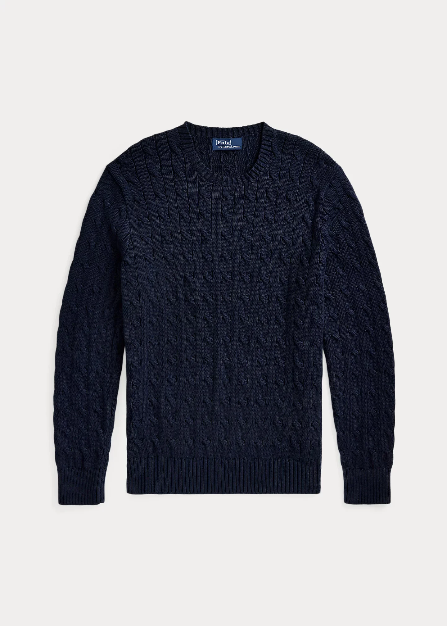 Cable-Knit Cotton Crewneck Sweater - 1