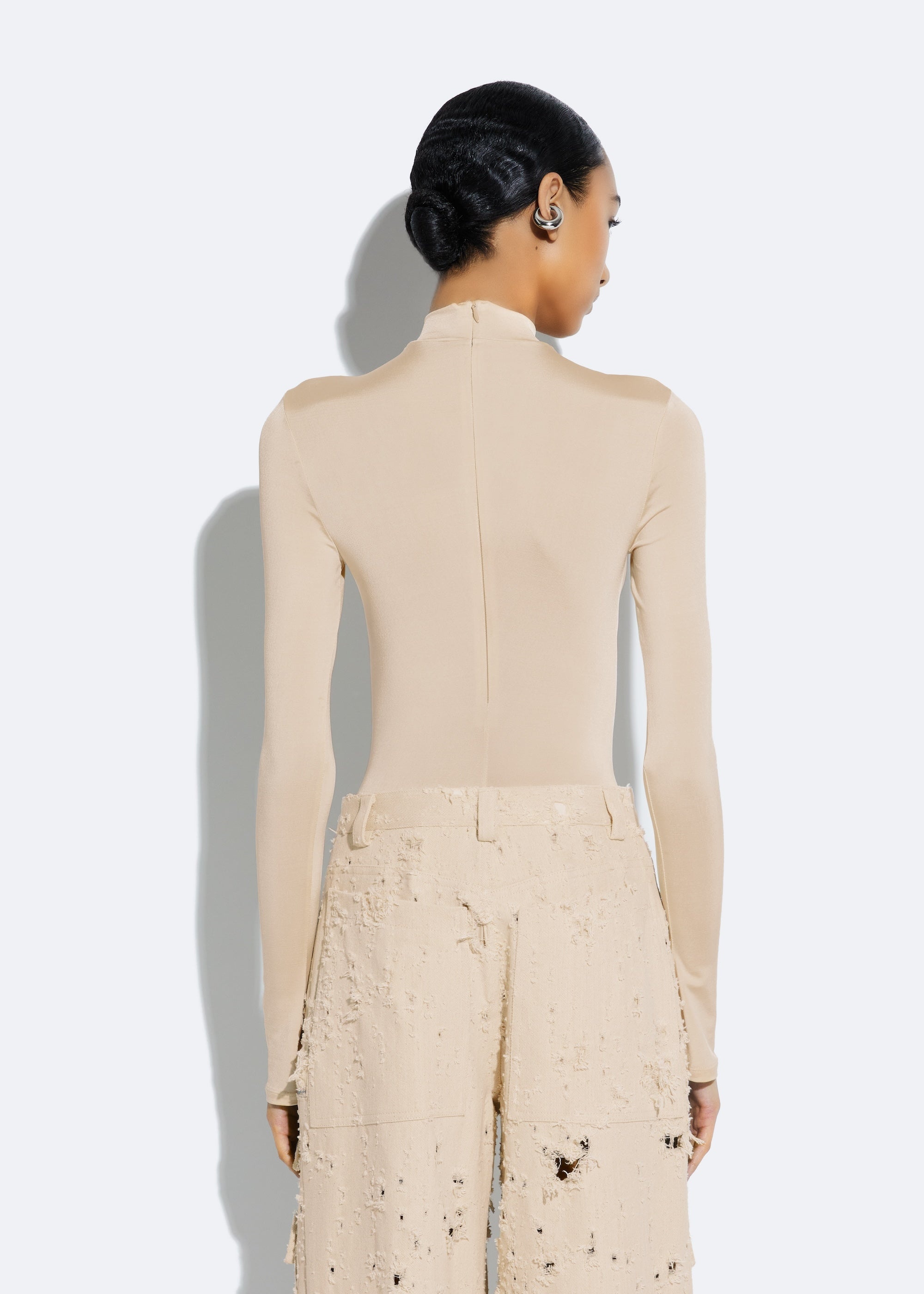 Jersey Mock Neck Bodysuit - 3