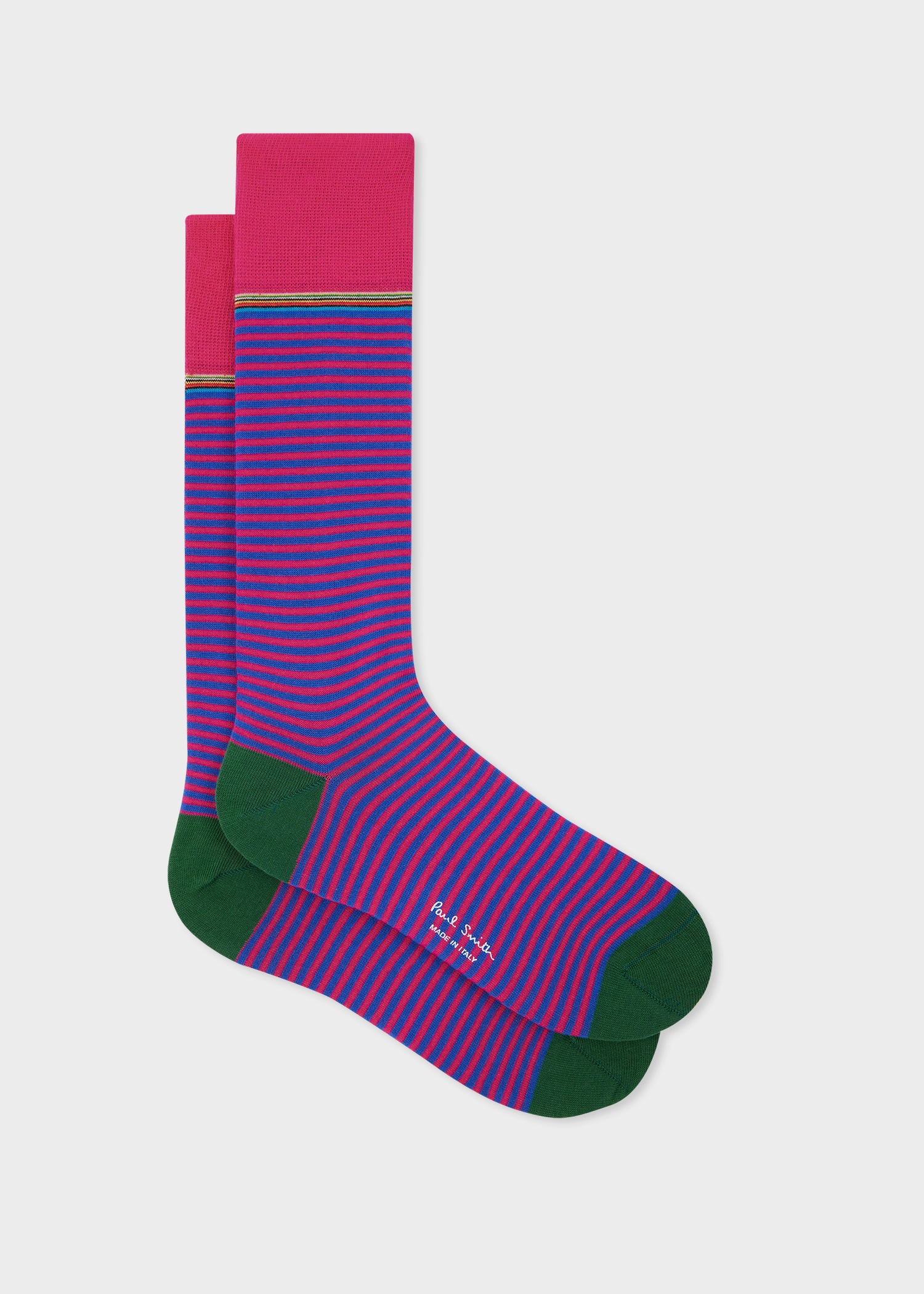 Pink and Blue Stripe Socks - 1