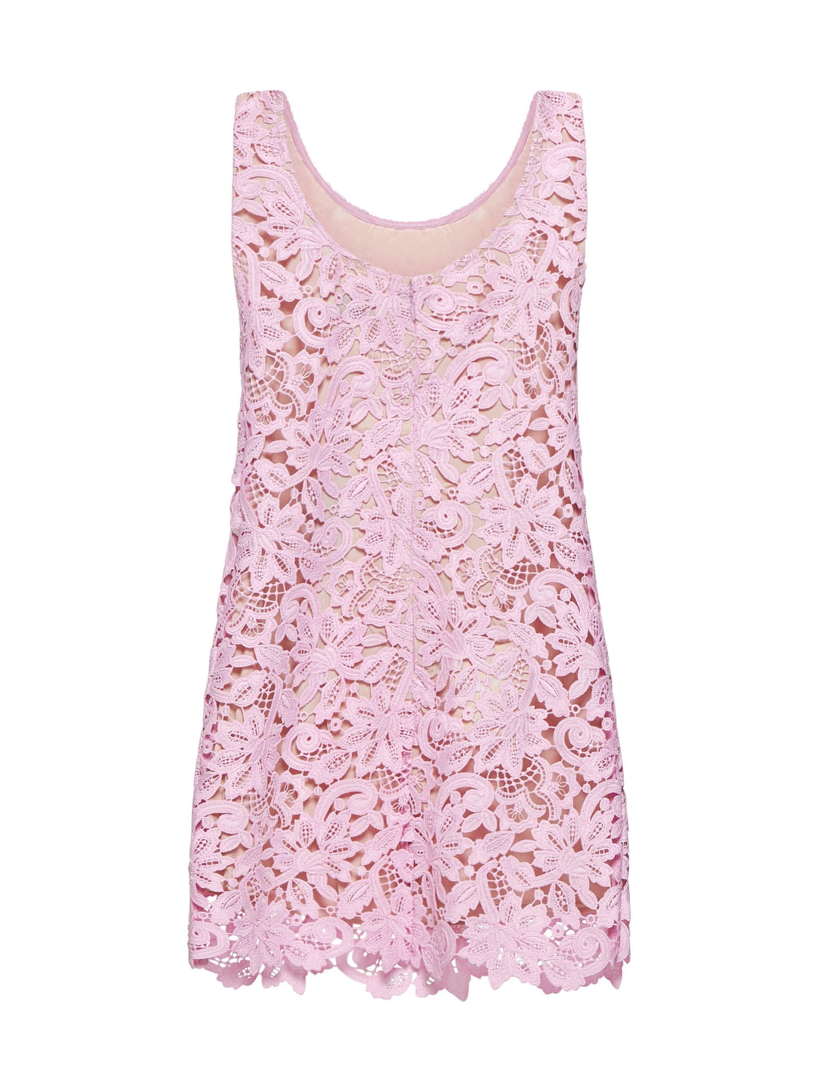 Pink floral lace mini dress - 2