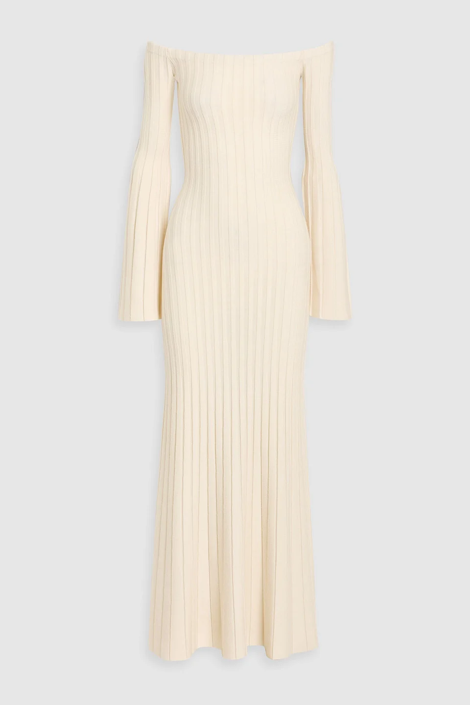 Menil off-the-shoulder ribbed wool and cashmere-blend maxi dress - 1