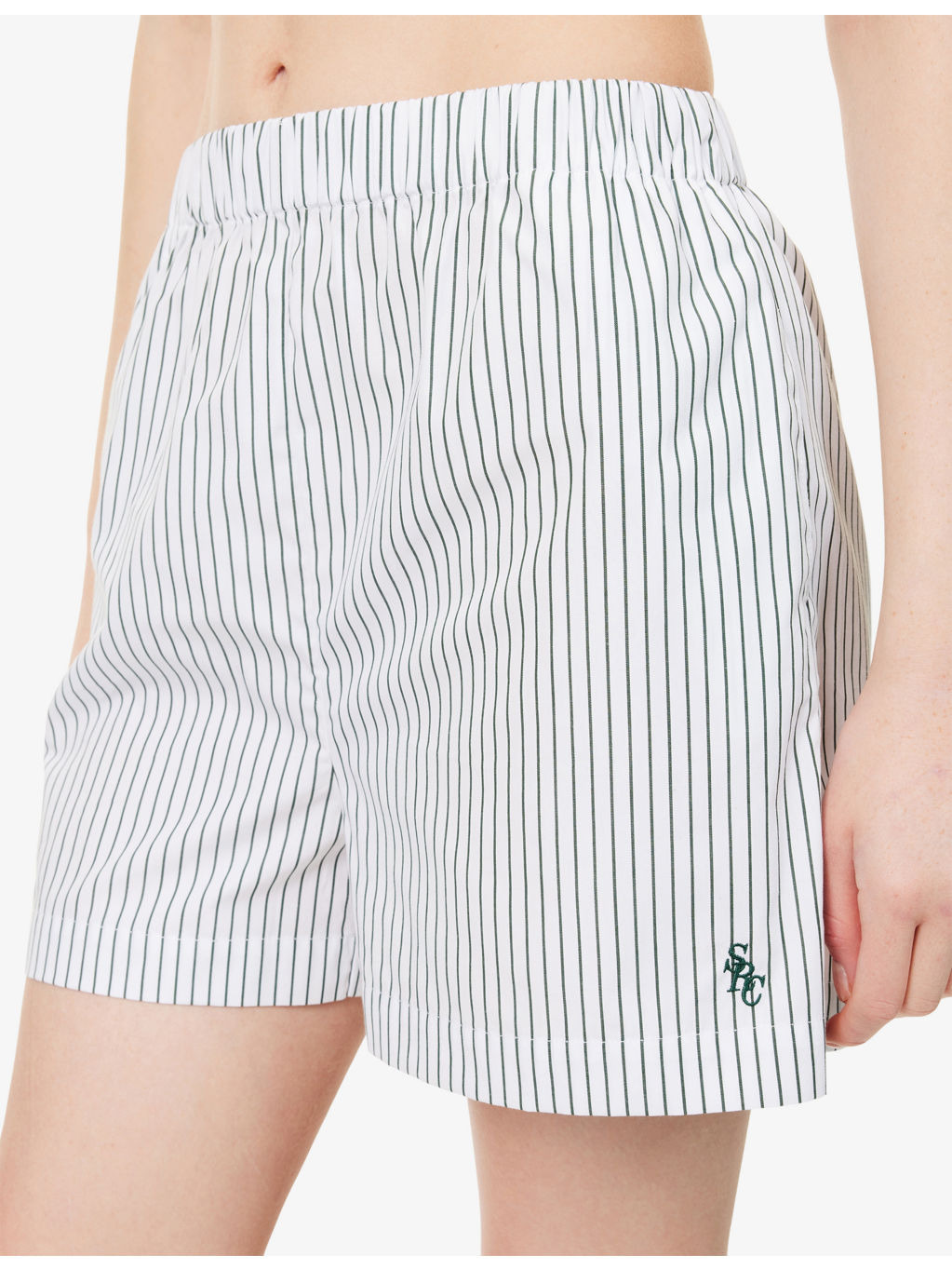 Striped Drawstring Cotton-Poplin Shorts - 5