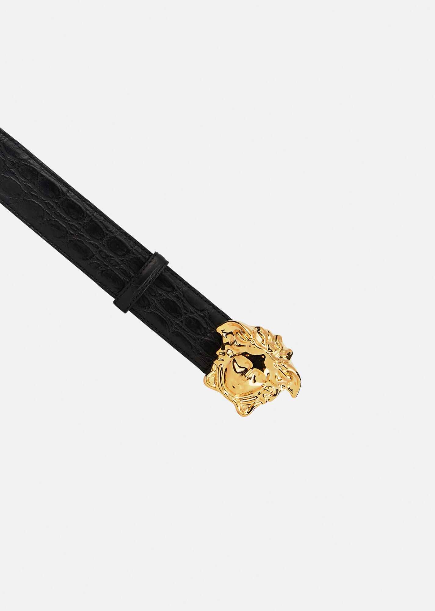 La Medusa Croc Leather Belt - 2