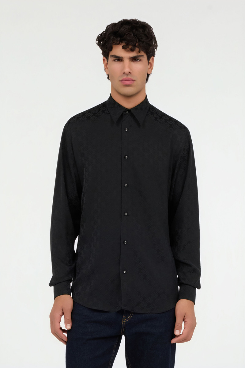 Black shirt with all-over Monogram Mirror Snake 3