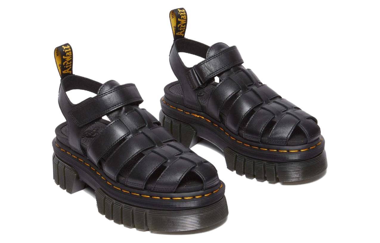 (WMNS) Dr. Martens Ricki Cage Leather Sandals 'Black' 31549001 - 3