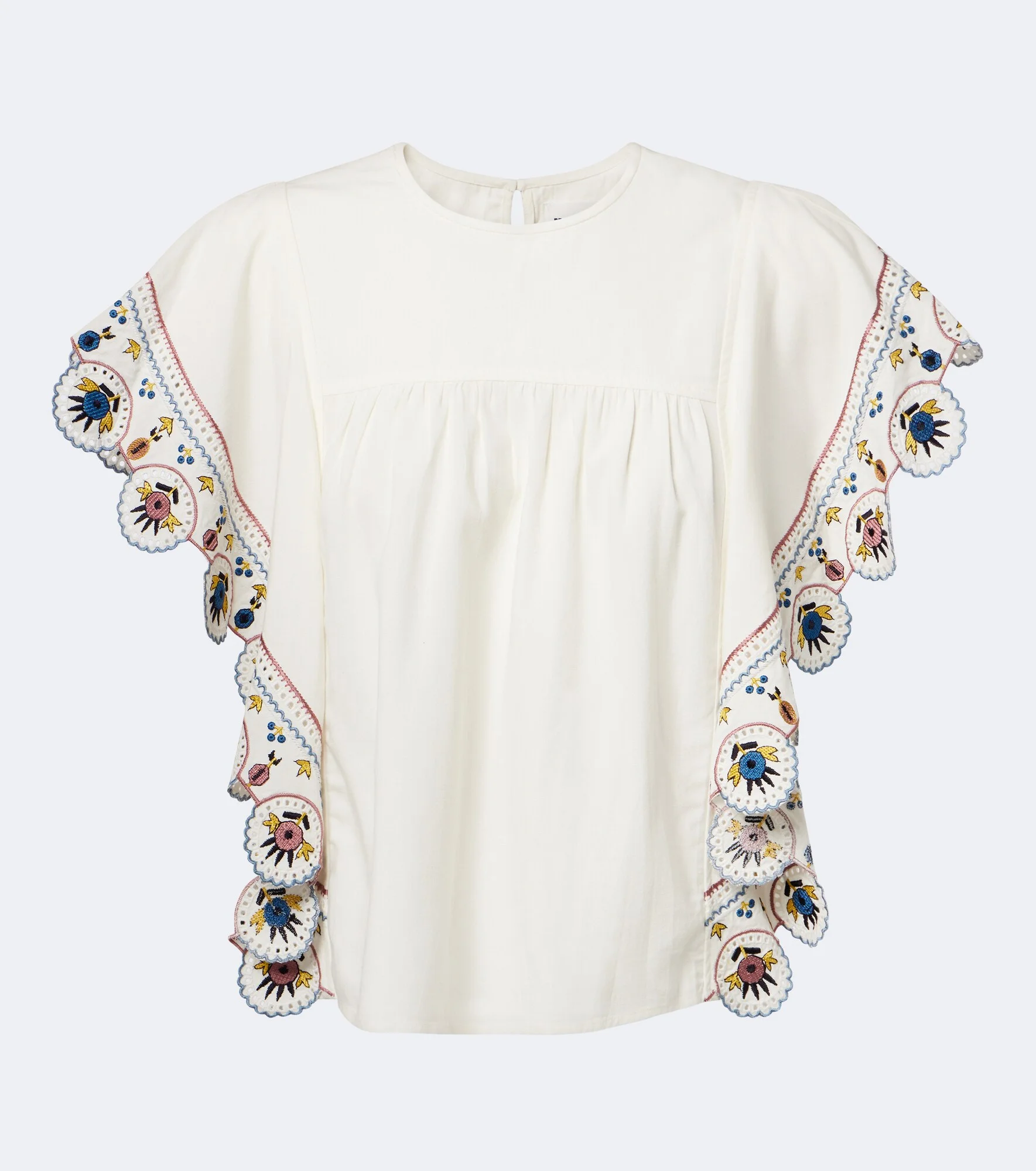 Marlie embroidered ruffled blouse - 1
