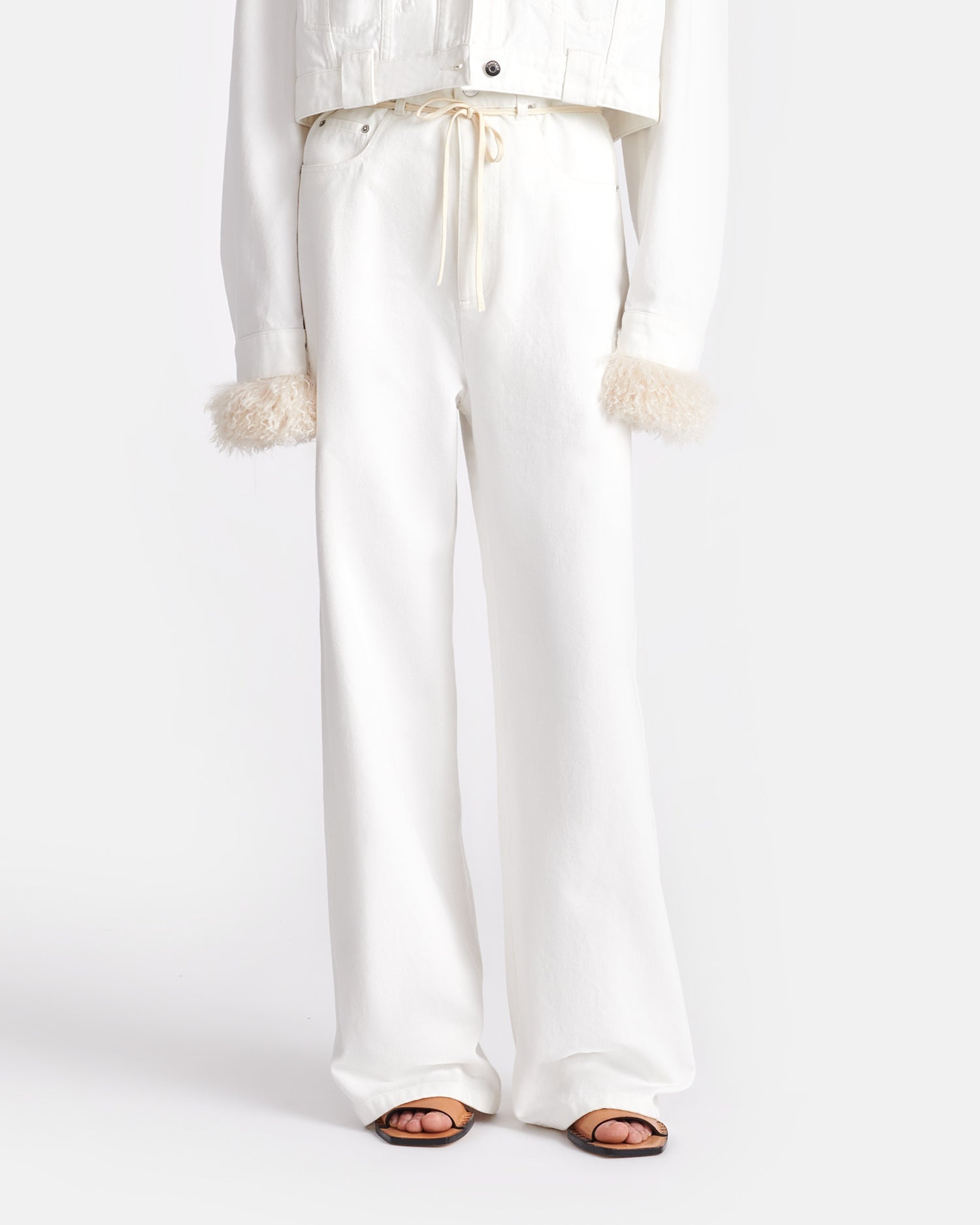Belted Denim Pants - 4