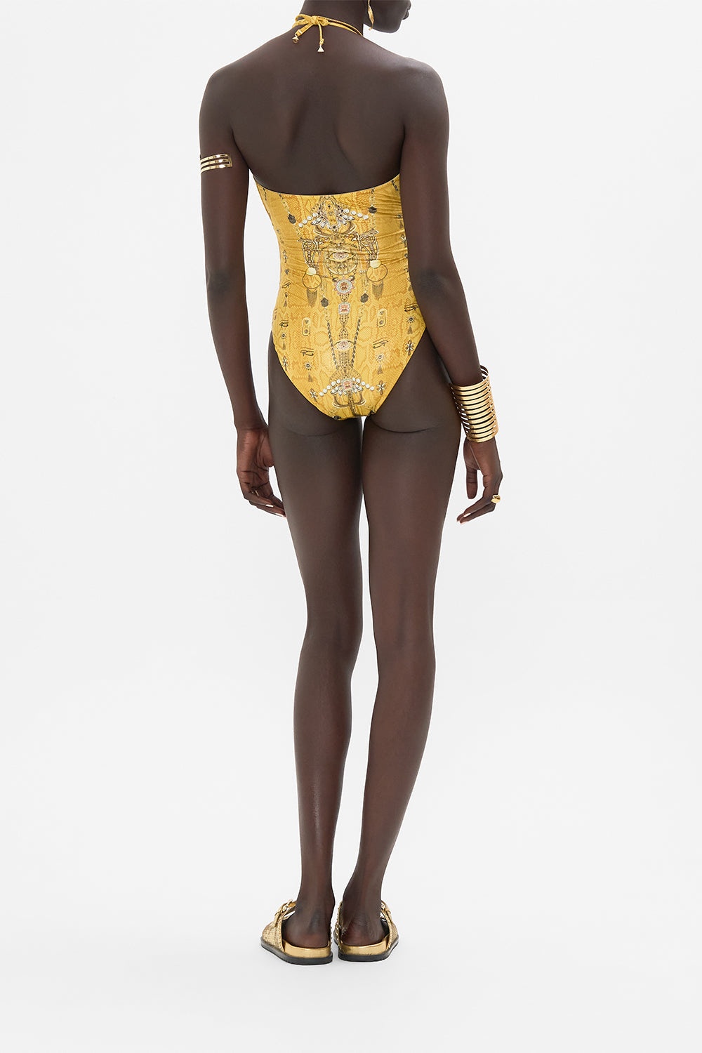 CUT OUT HALTER ONE PIECE WITH TRIM - 3