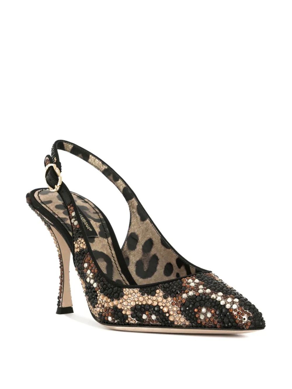 leopard print sling-back pumps - 2