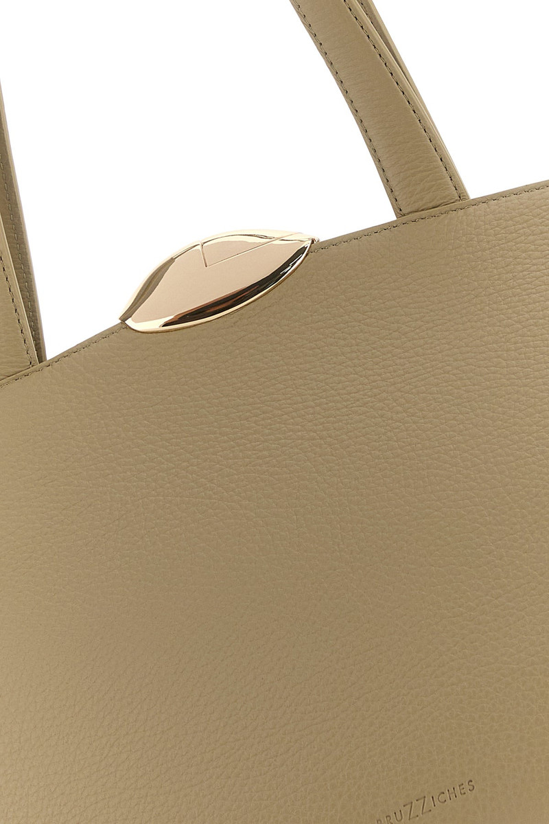 Beige leather Serena shopping bag 4