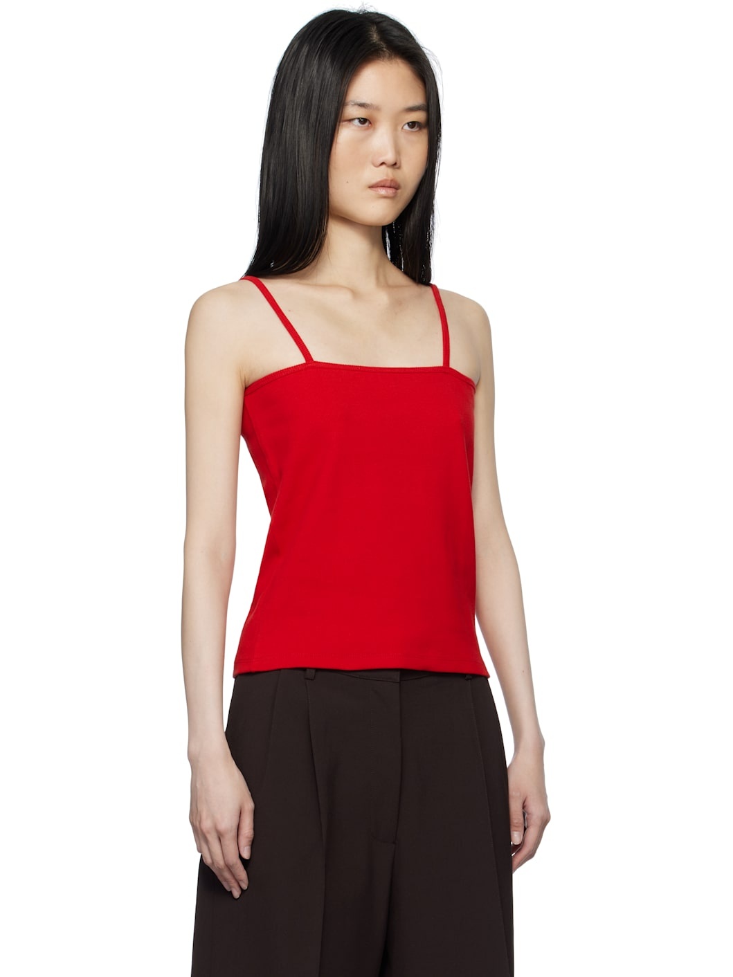 Red Square Neck Tank Top - 2