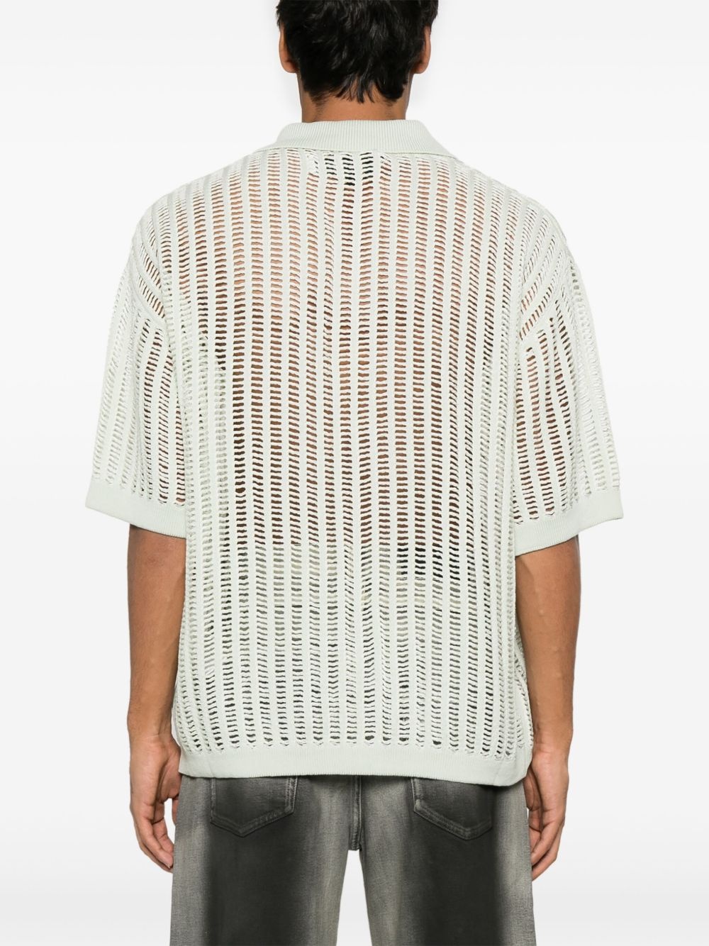 open-knit polo shirt - 3