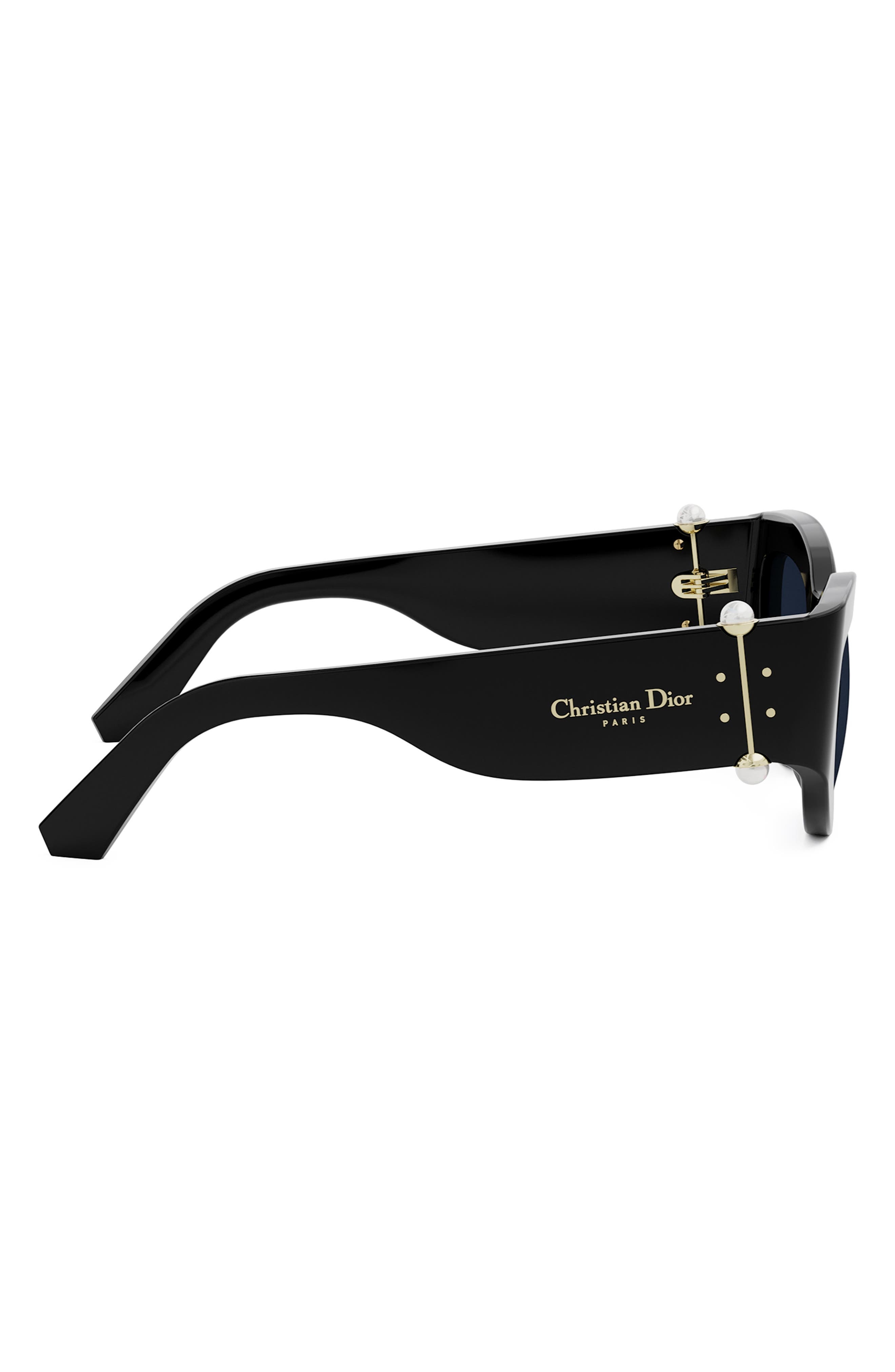 'DiorTribales B1I 55mm Cat Eye Sunglasses in Shiny Black /Blue at Nordstrom - 5