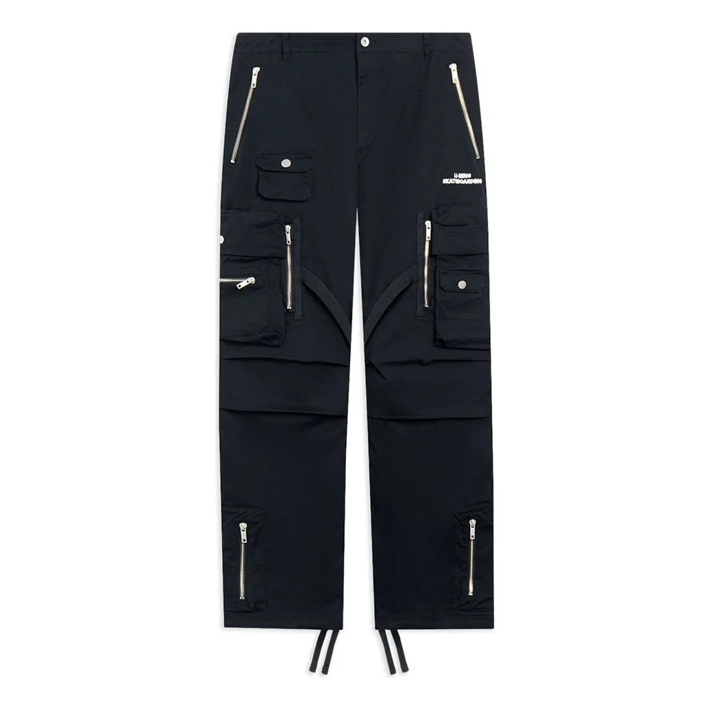 Li-Ning Skateboarding Graphic Loose Fit Cargo Pants 'Black' AKXT043-1 - 1