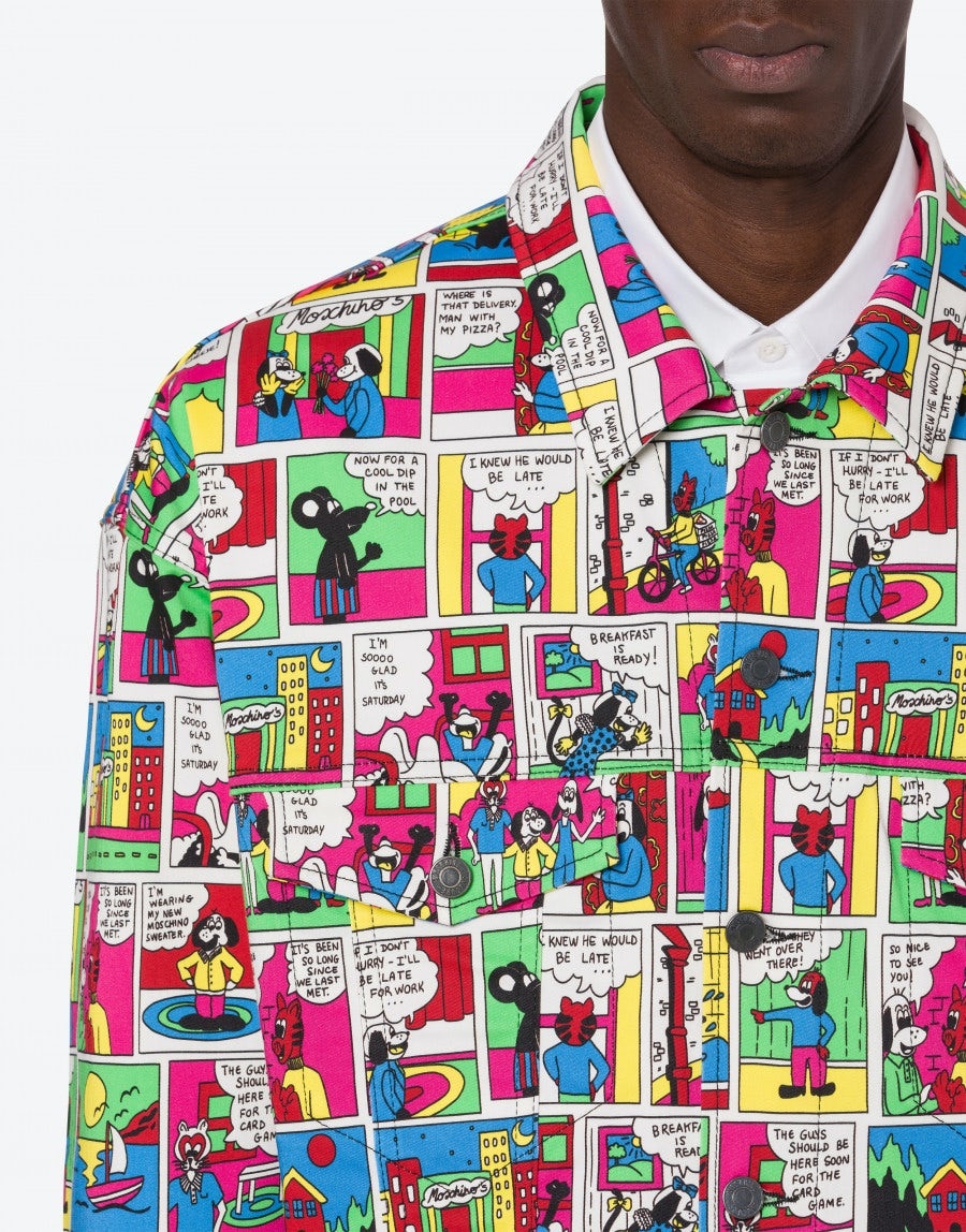 MOSCHINO COMICS STRETCH GABARDINE JACKET - 4