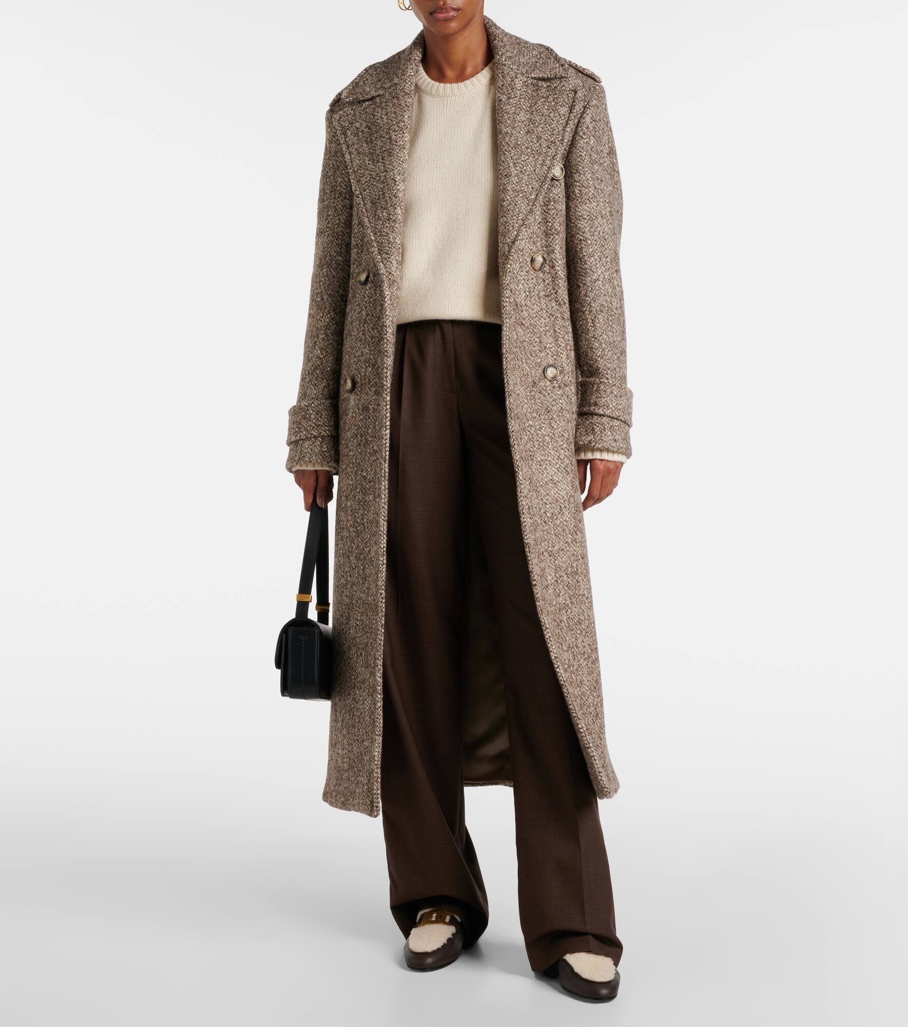 Catena shearling-lined leather slippers - 3