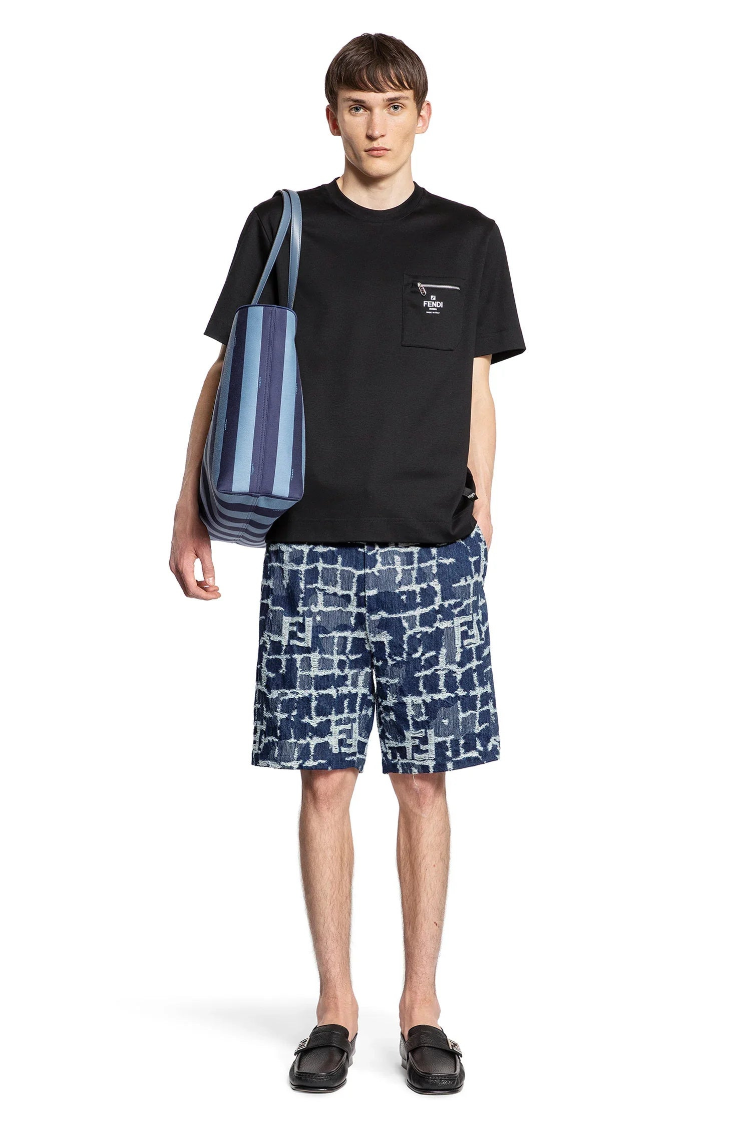 FENDI MAN BLACK T-SHIRTS - 4