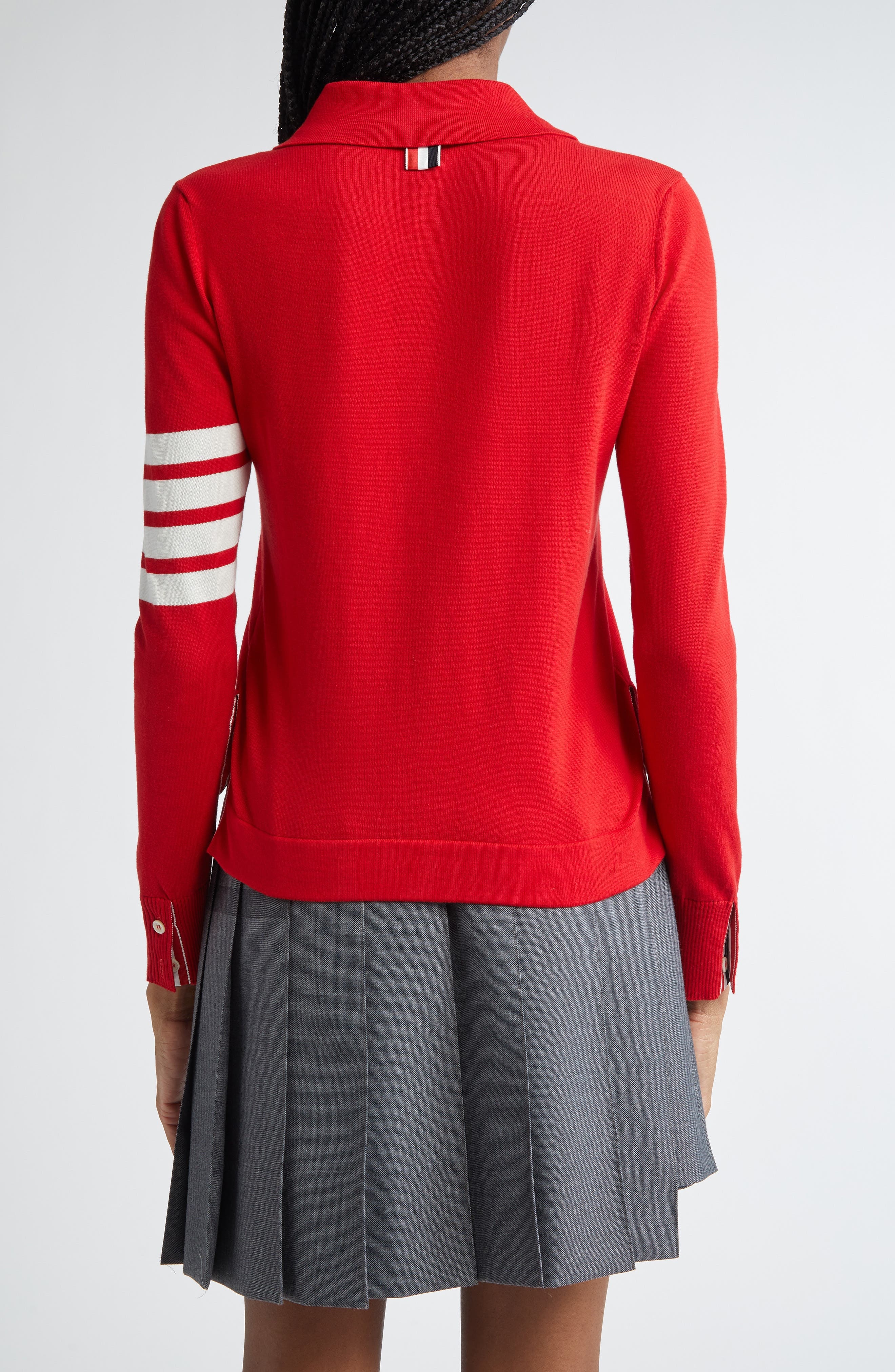 Thom Browne 4-Bar Jersey Stitch Cardigan in Red at Nordstrom - 3