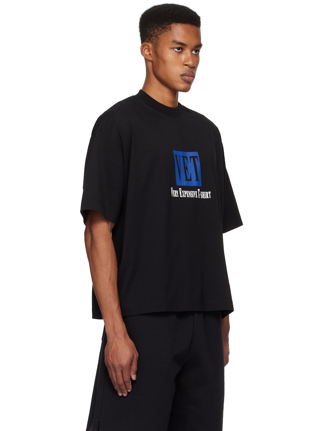 Black 'VET' Cropped Boxy T-shirt - 2