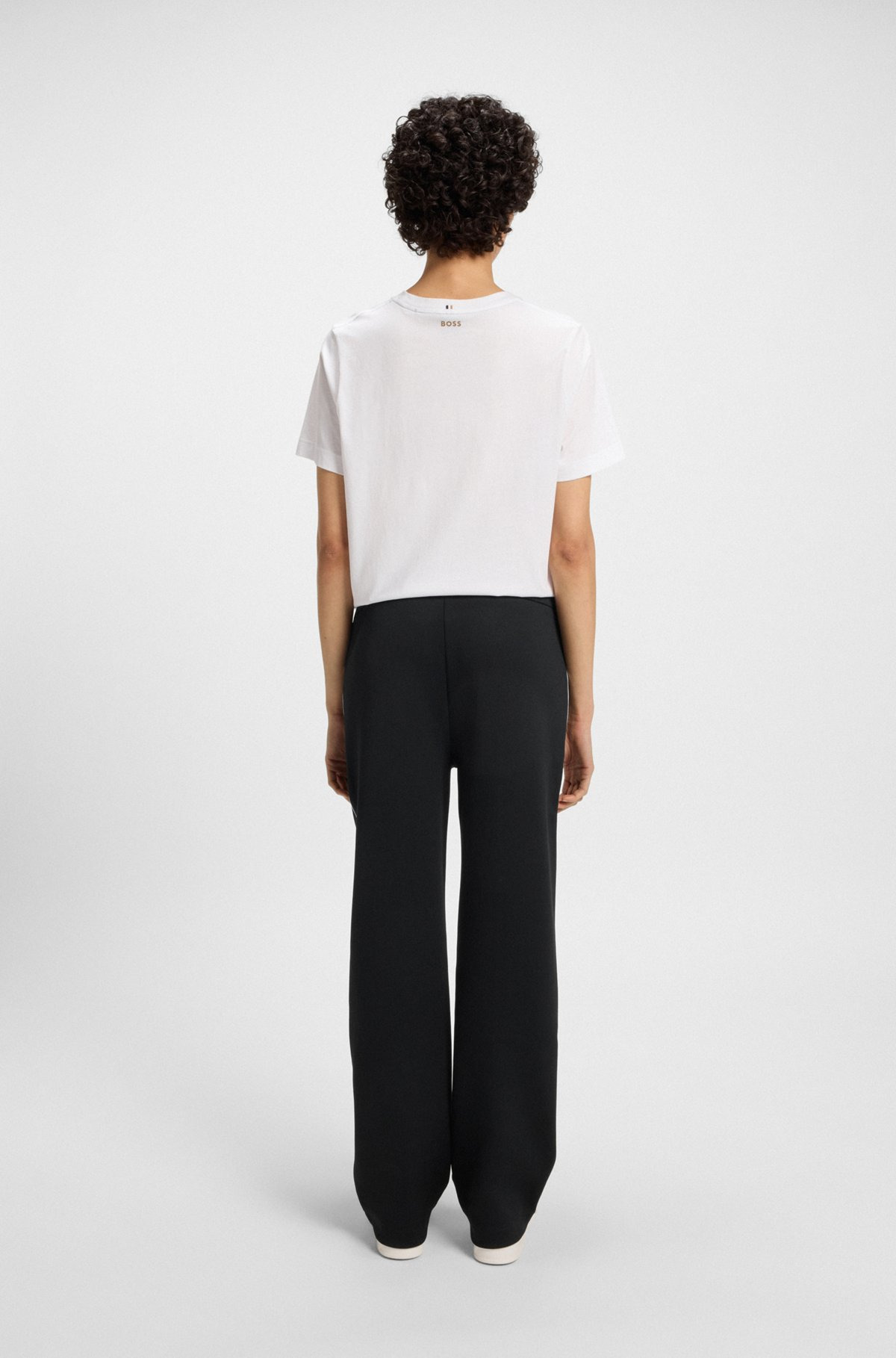 STRAIGHT-FIT TRACKSUIT BOTTOMS WITH CONTRAST LOGO AND PIPING - 4