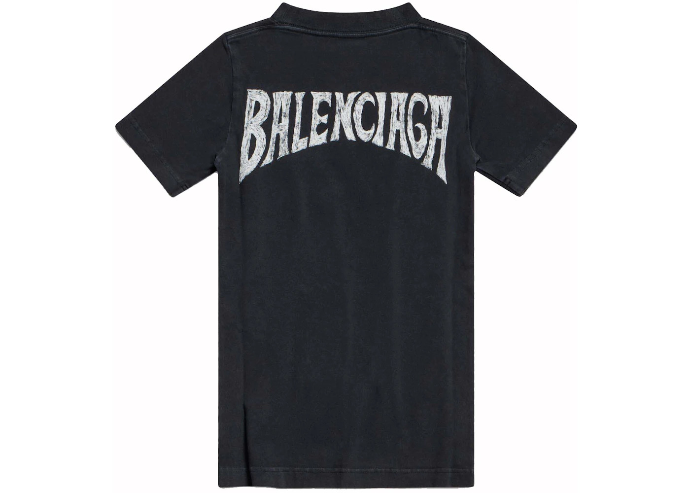 Balenciaga Women's Paris Tropical T-shirt Fitted Black/White - 2