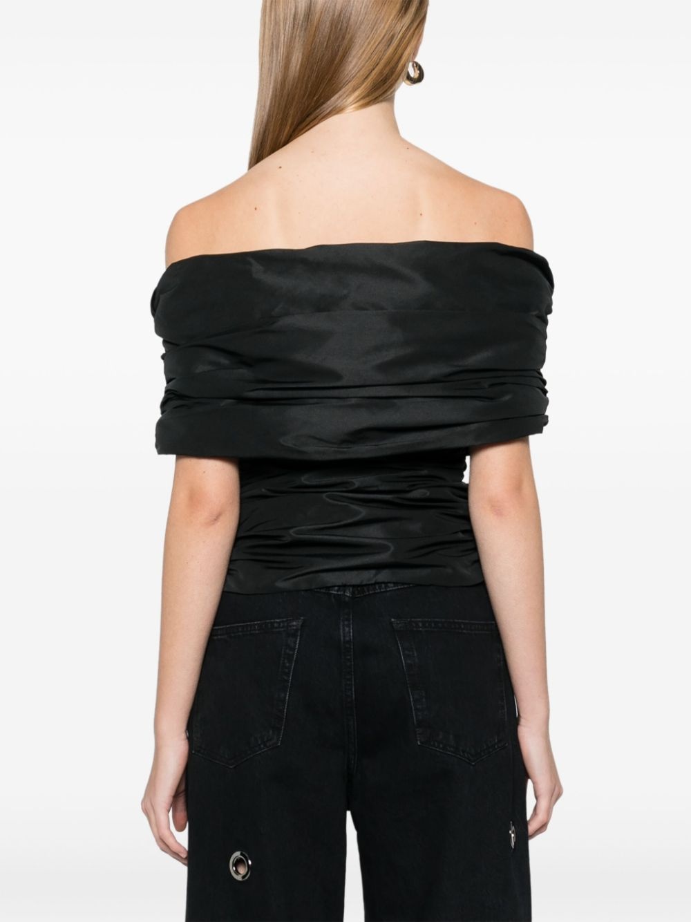 off-shoulder taffeta top - 4