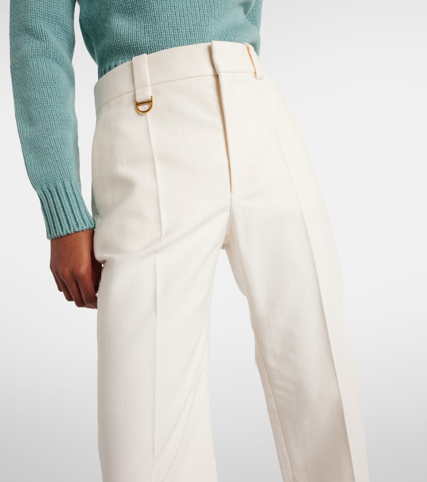 Low-rise cotton wide-leg pants - 4
