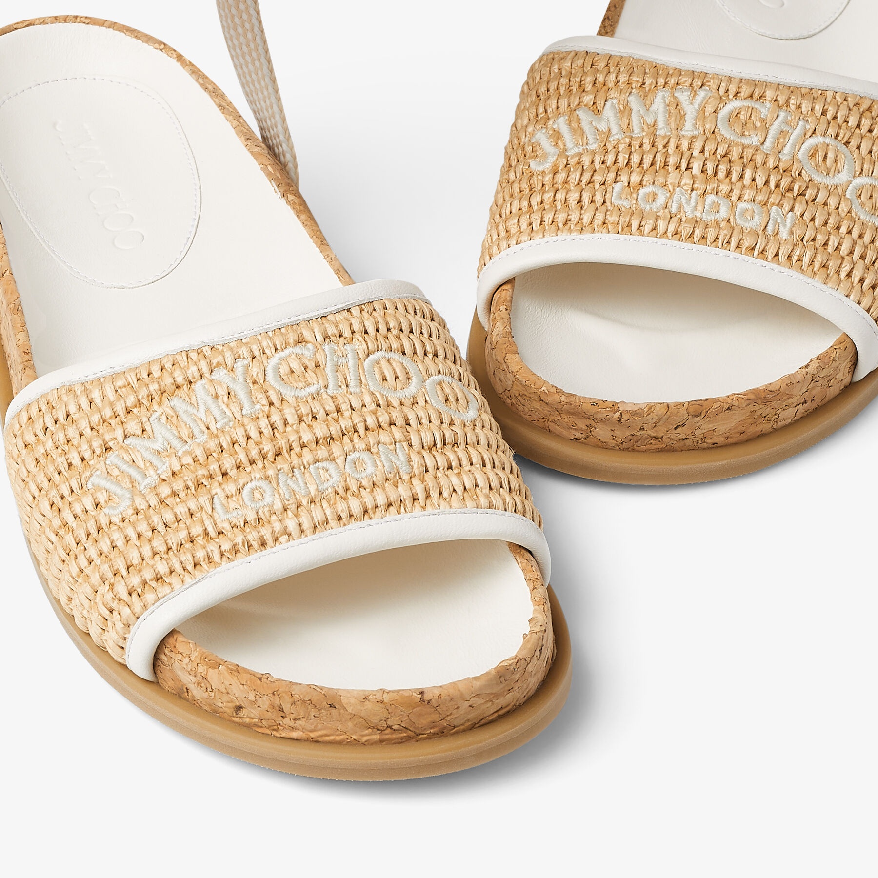 Gal Flat
Natural Jimmy Choo Embroidered Raffia Sandals - 4