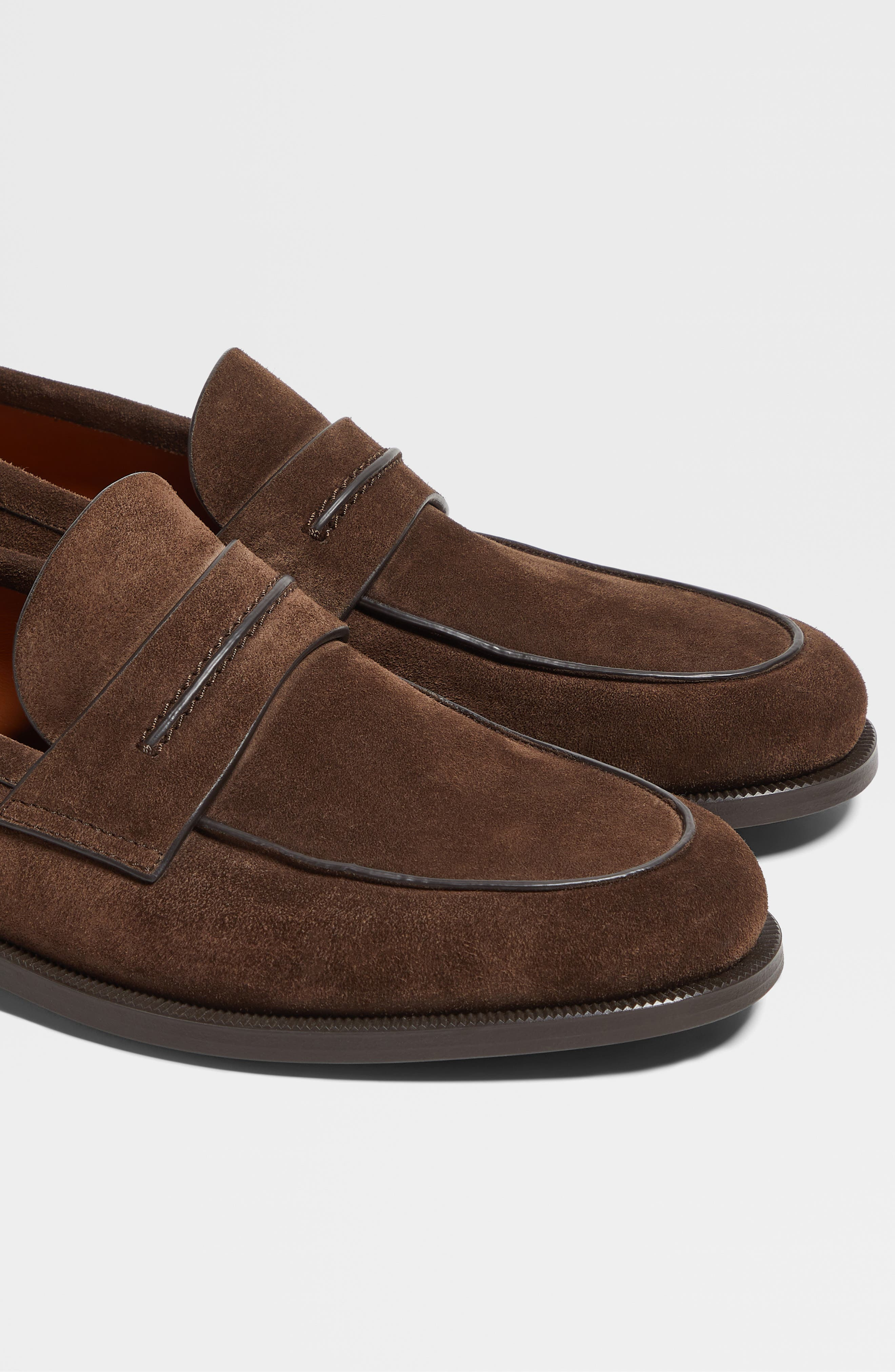 ZEGNA Suede Driving Loafer in Dark Brown at Nordstrom - 6