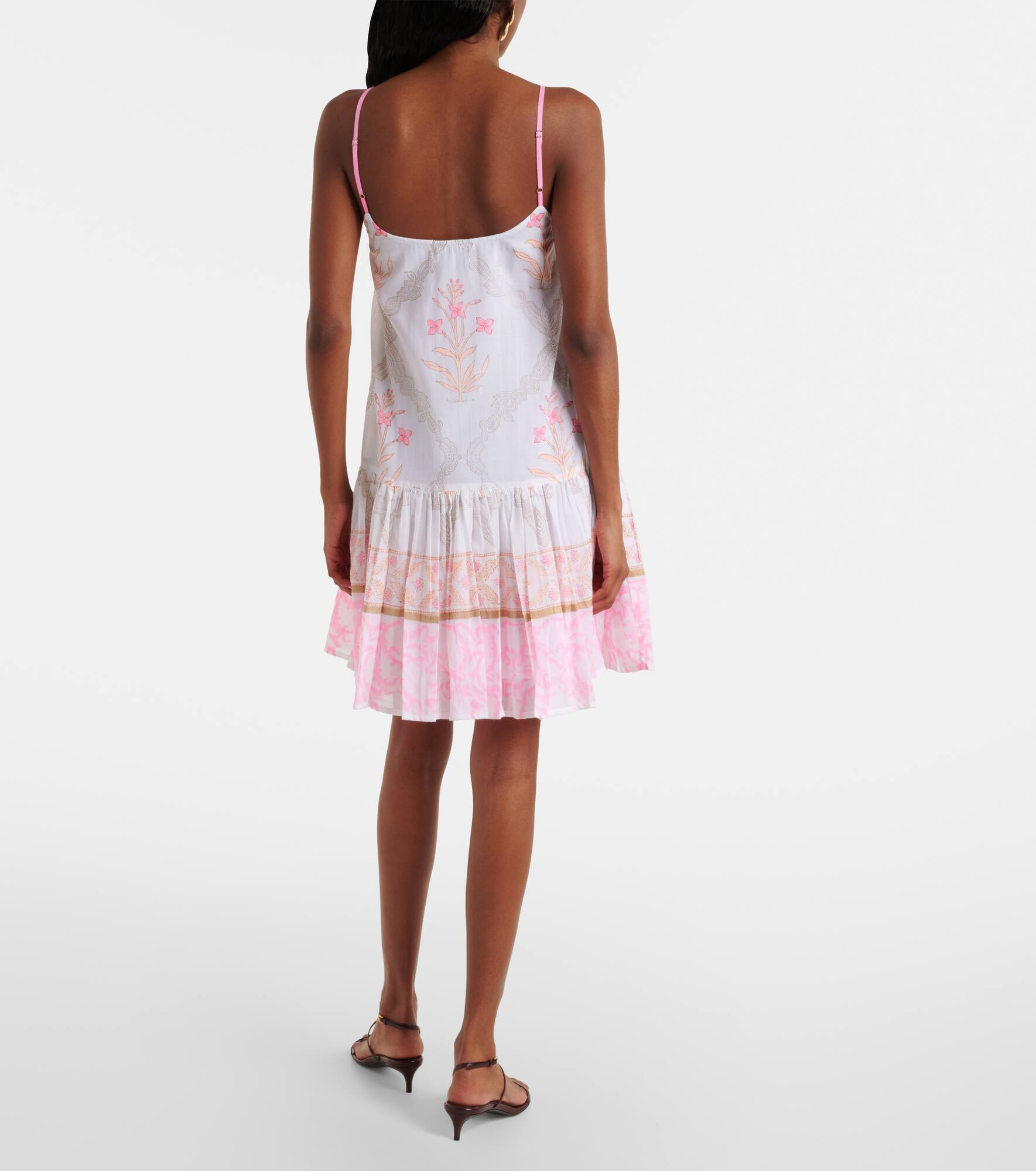 Floral ruched cotton minidress - 3