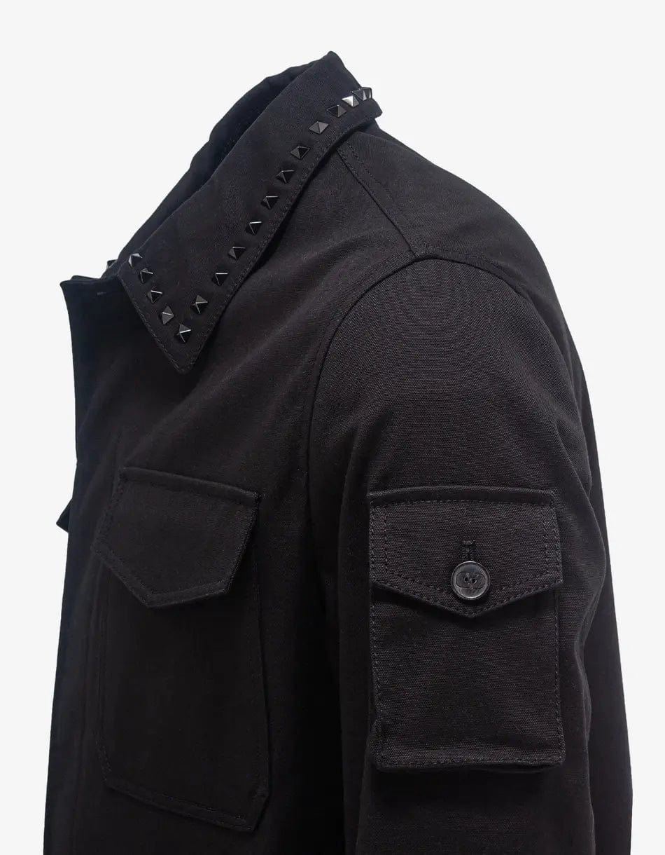 Valentino Black Untitled Stud Overshirt - 5