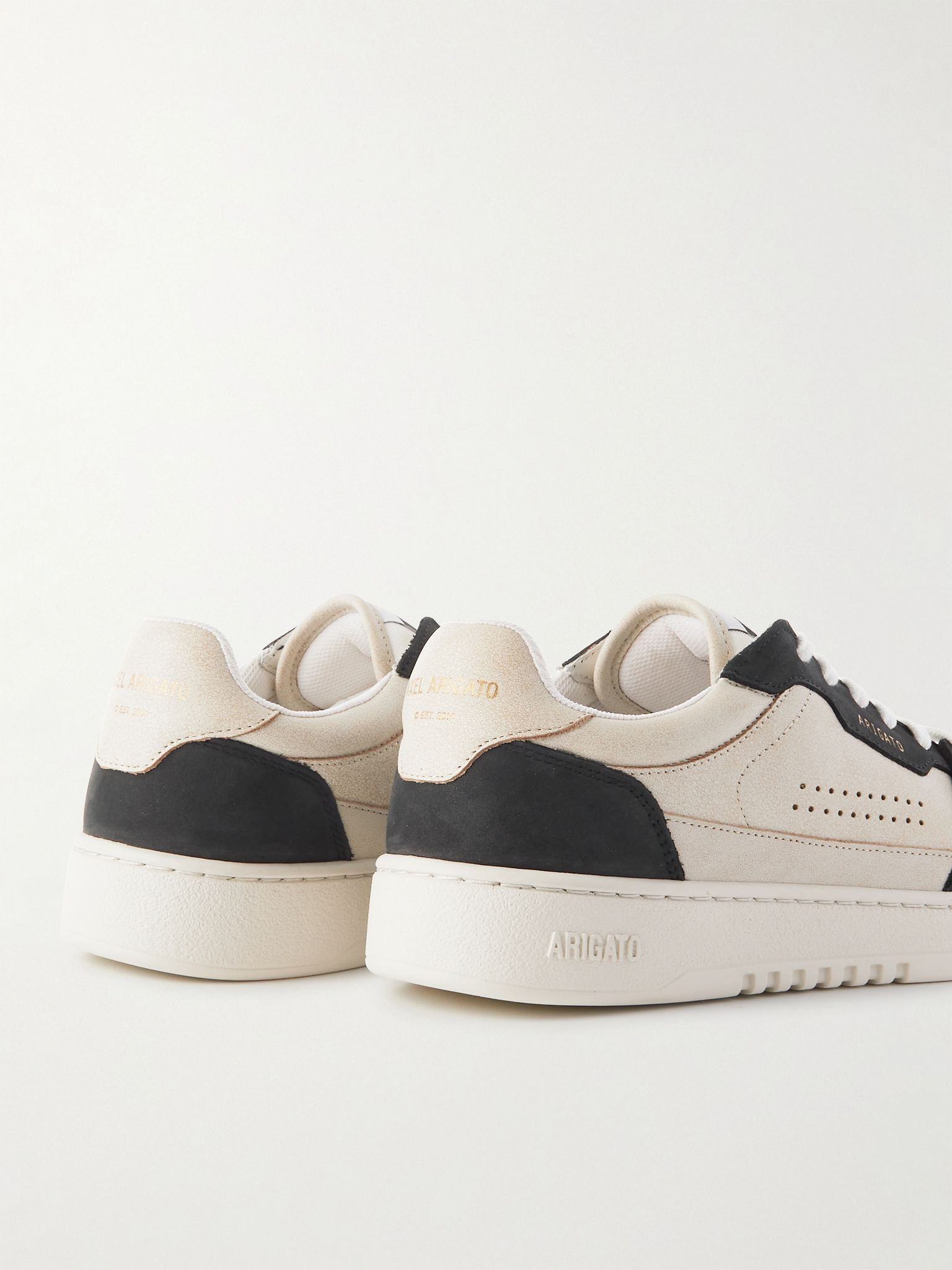 Dice Lo Nubuck-Trimmed Leather Sneakers Beige - 5