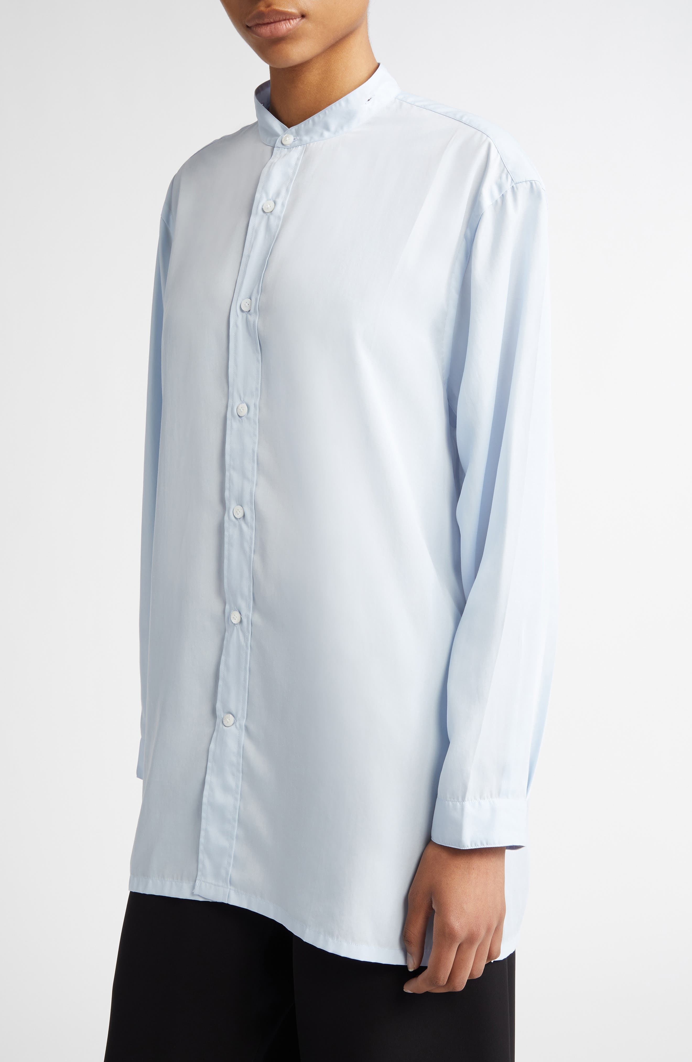 SETCHU Origami Side Slit Button-Up Shirt in Light Blue at Nordstrom - 3