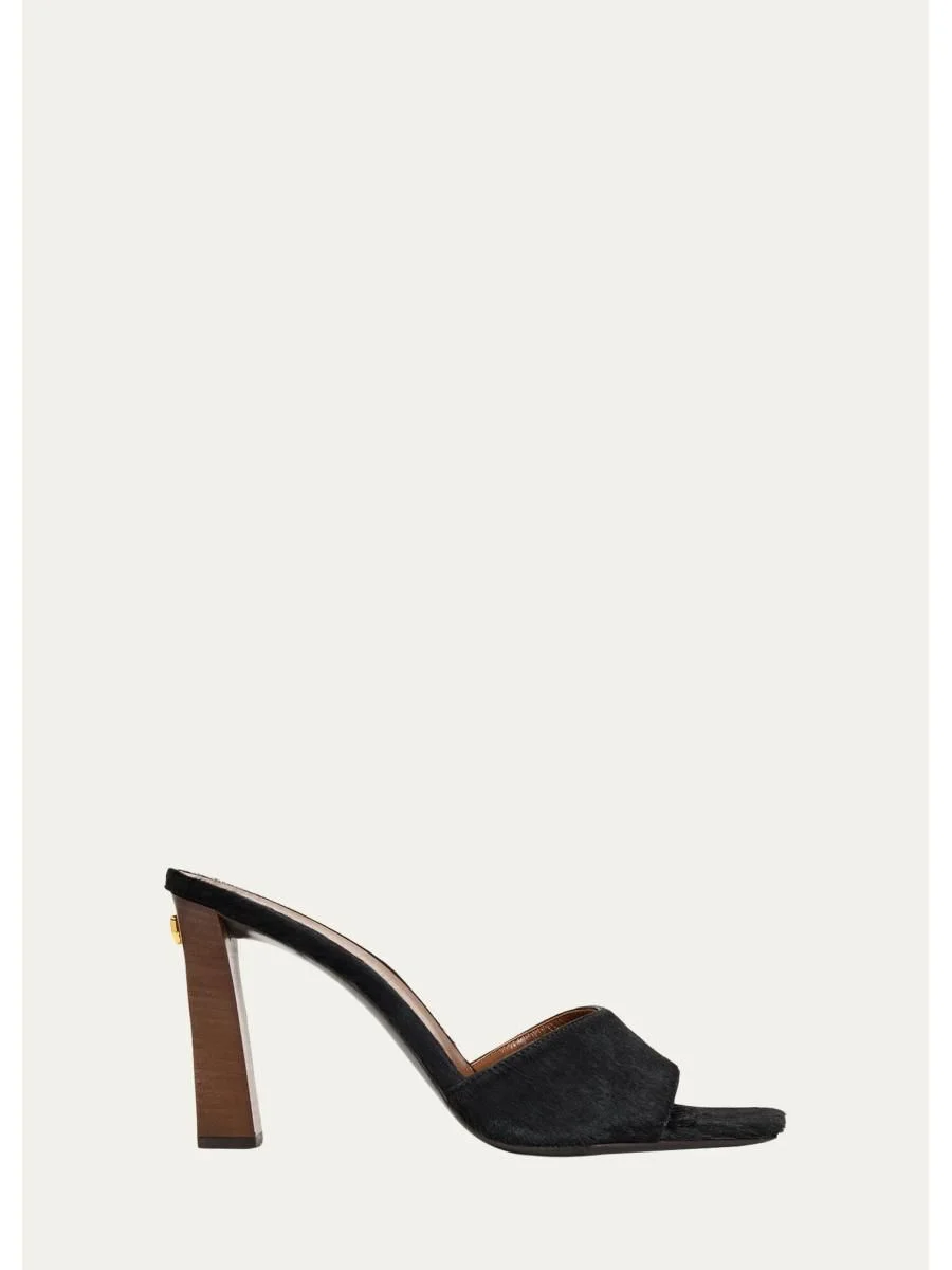 90mm Calf Hair Mules - 1