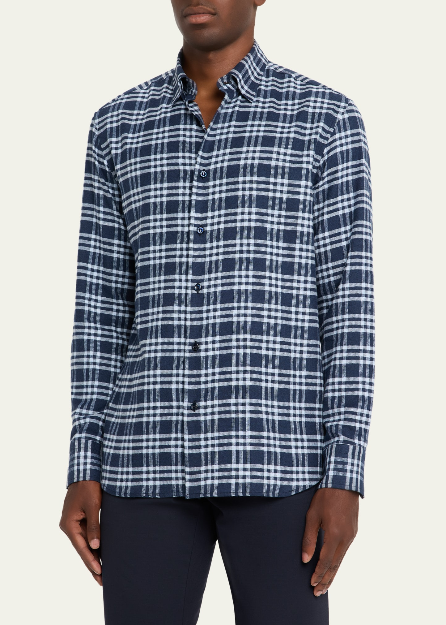 Men's Cotton Flannel Check Shirt - 4