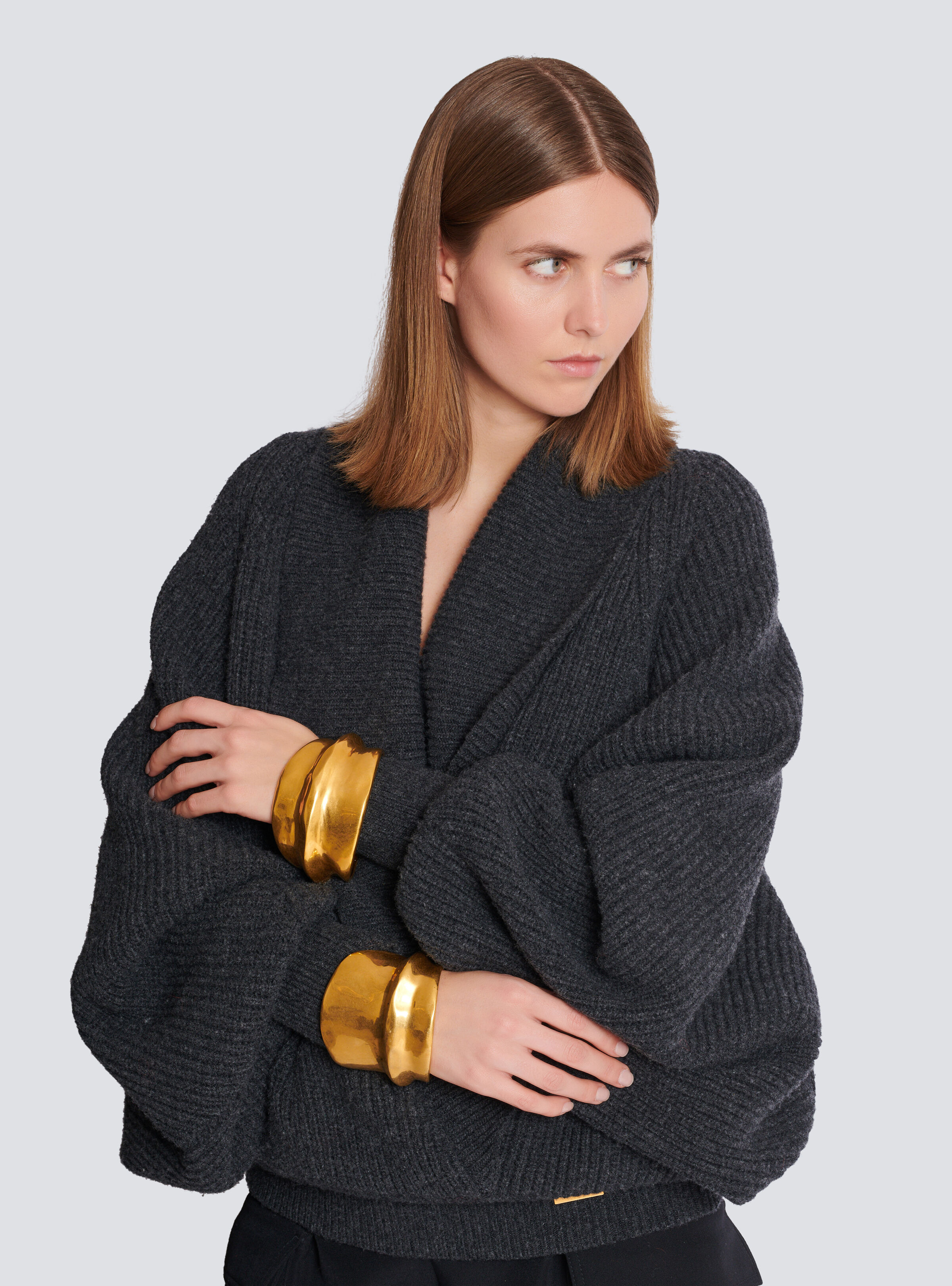 Brass bamboo cuff - 4