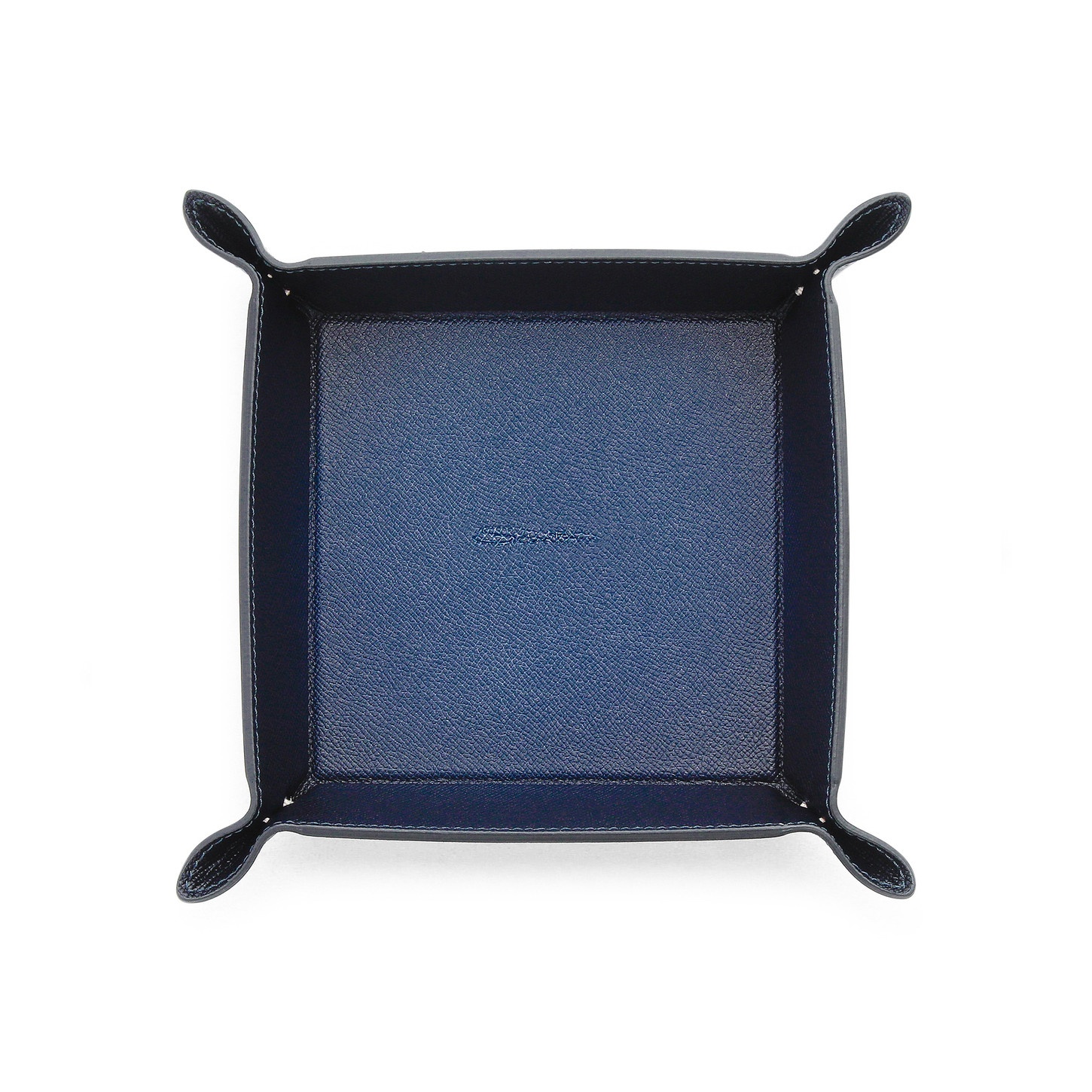 Blue saffiano leather change tray - 2