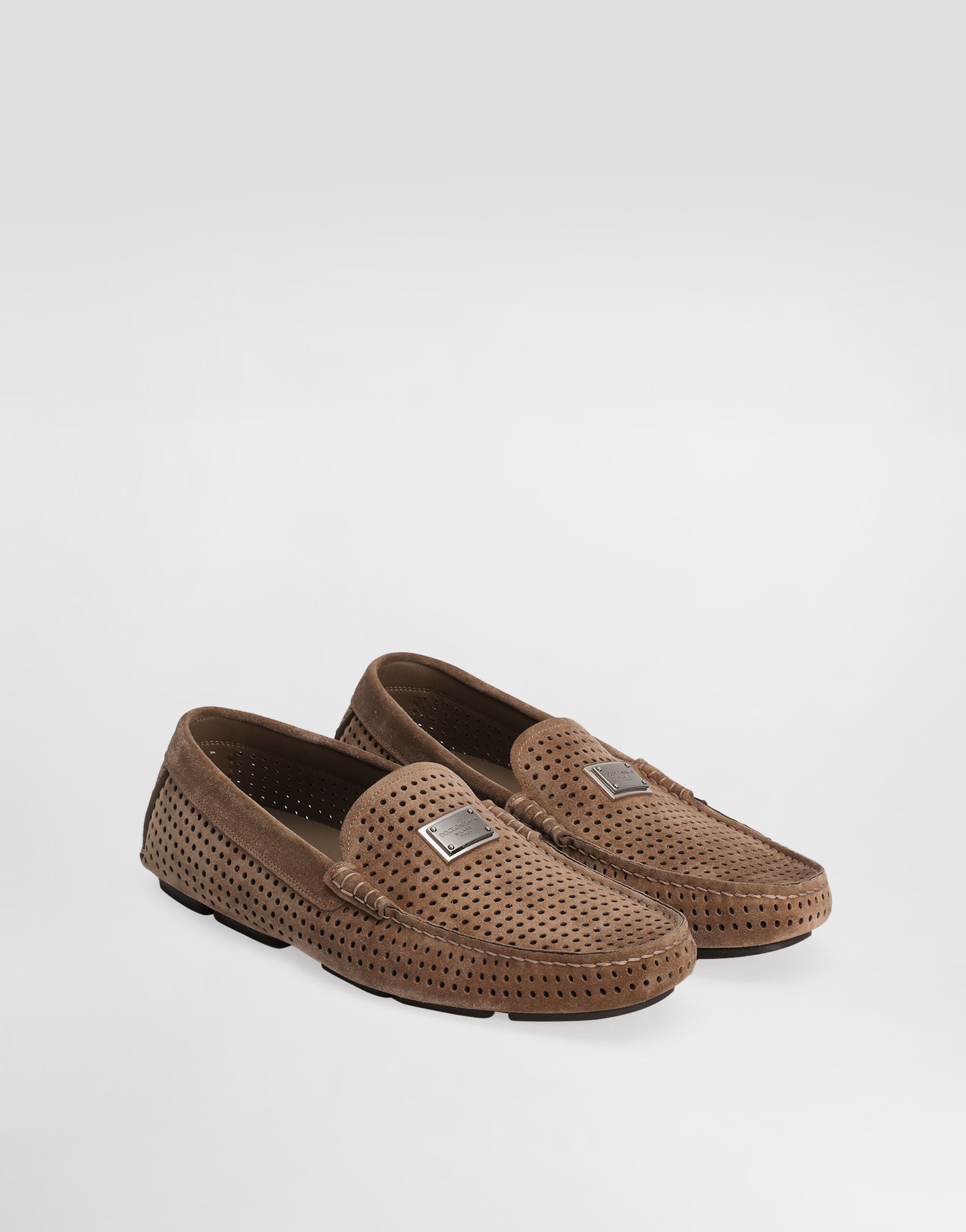 DG driver perforated split calfskin slipper - 2