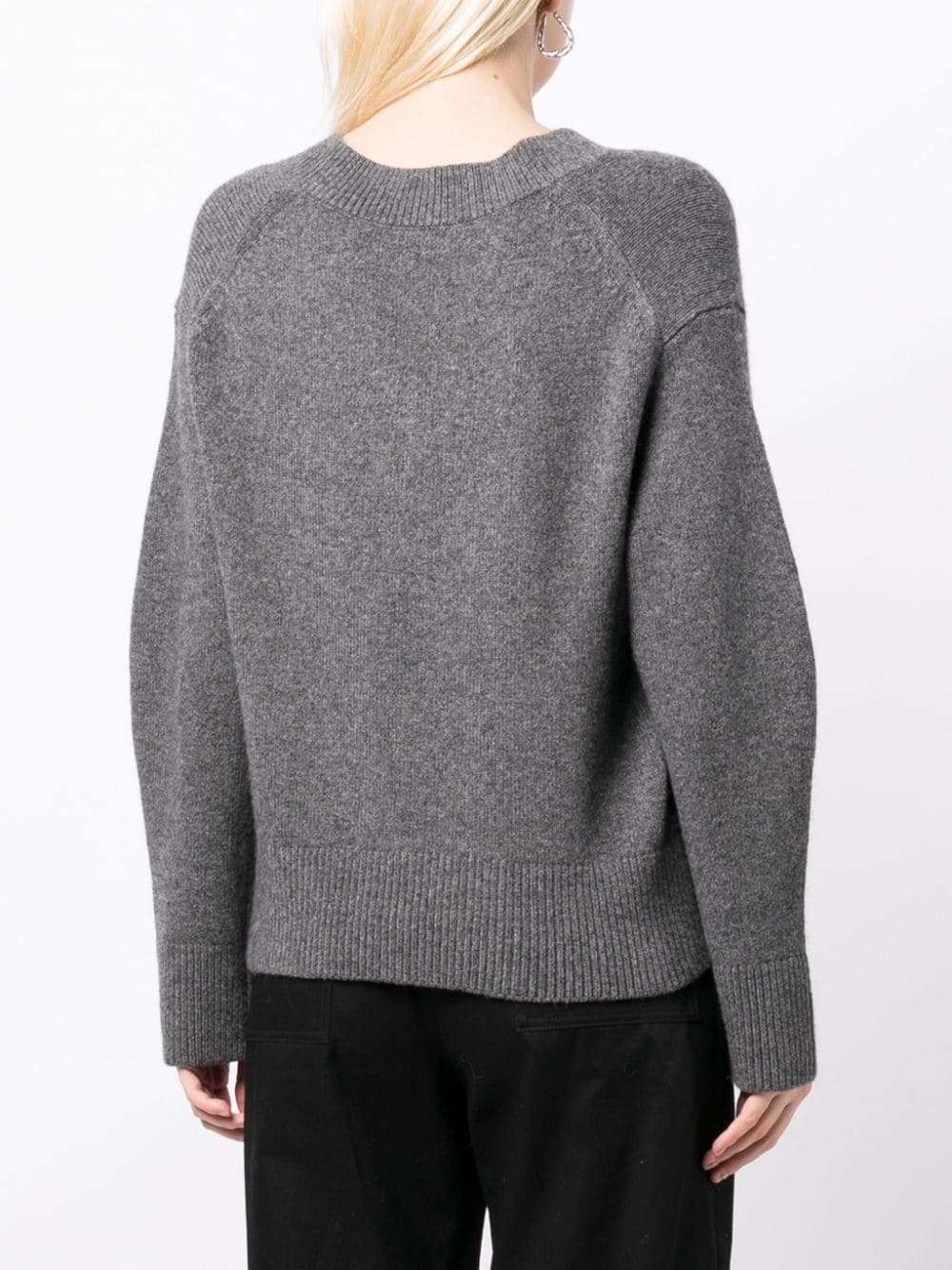 V-neck wool-blend jumper - 4