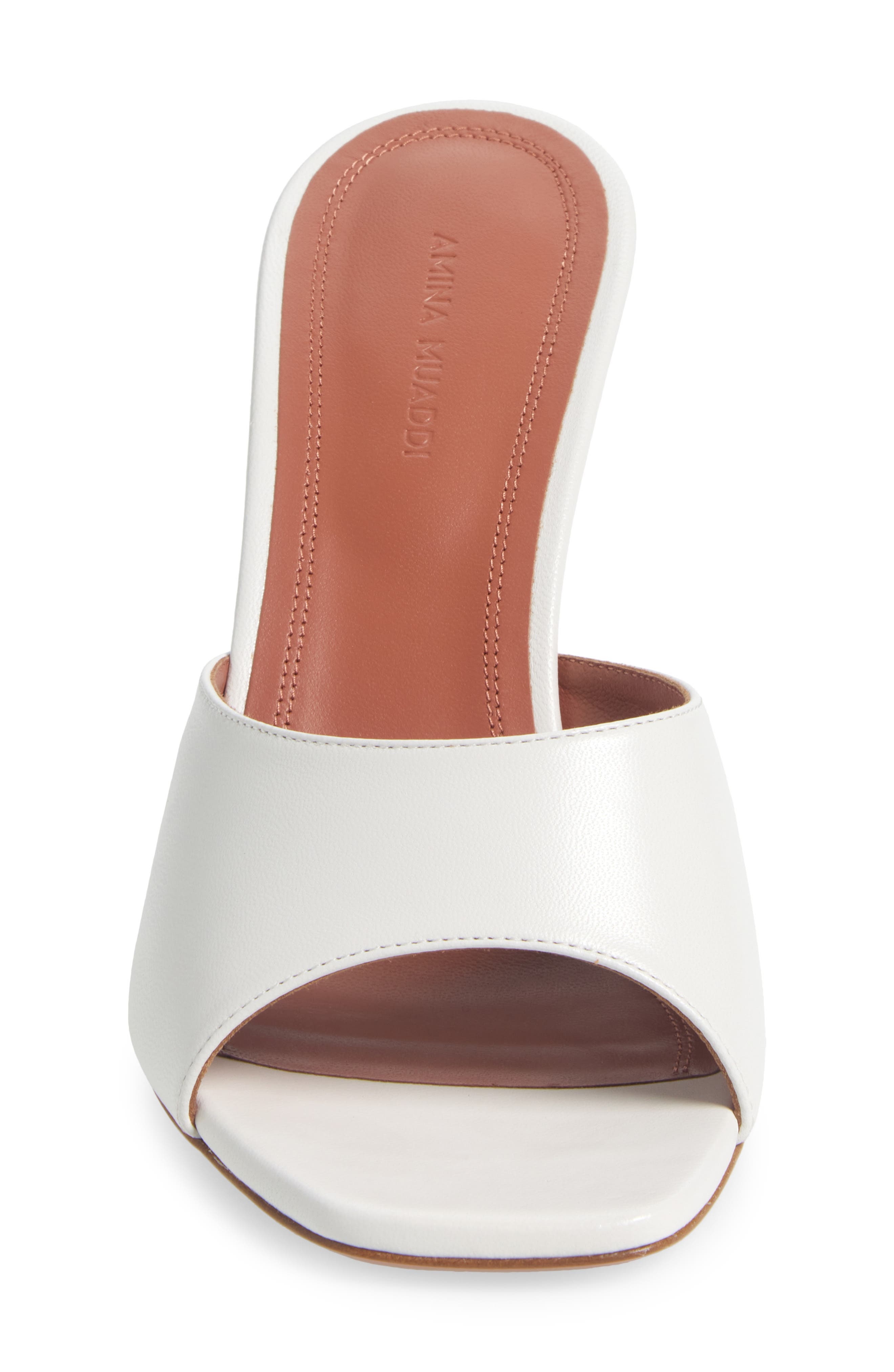Amina Muaddi Lupita Slipper Slide Sandal in Nappa White at Nordstrom - 4