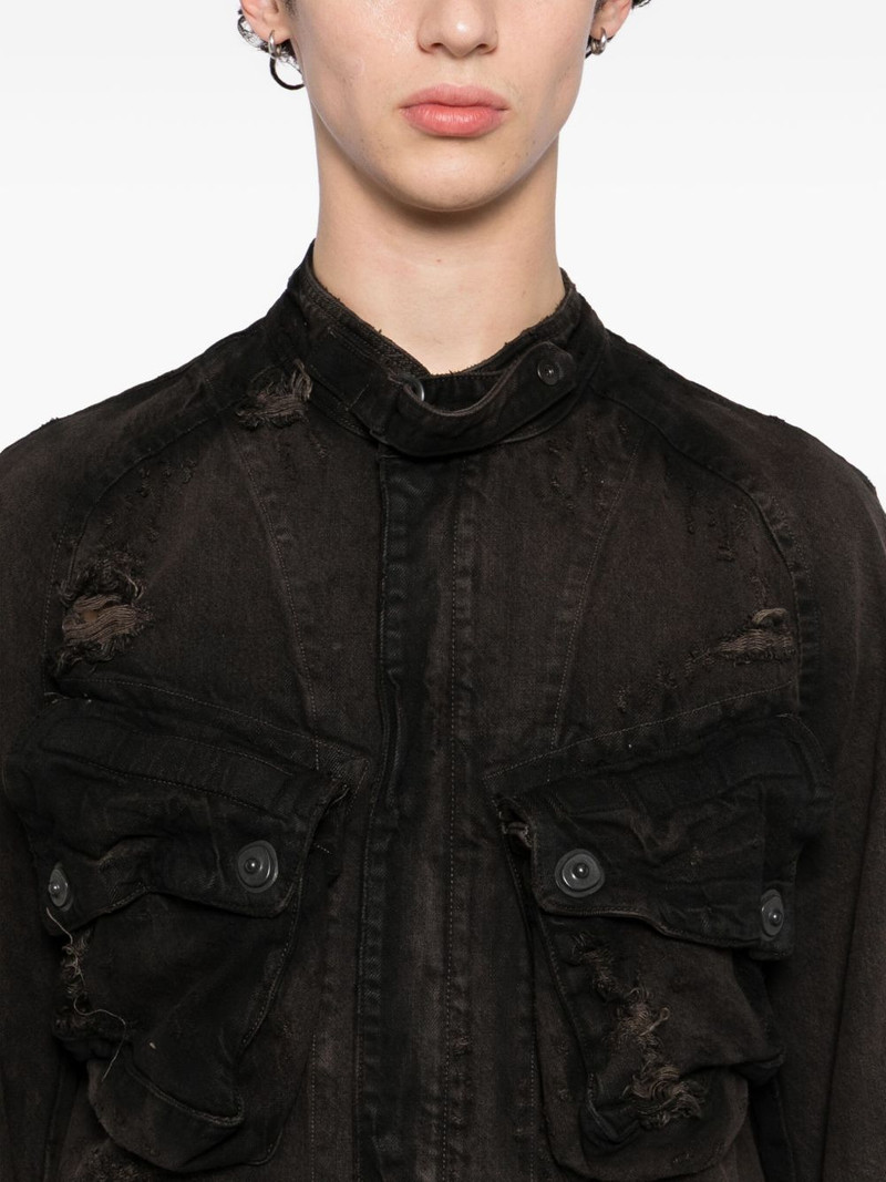 distressed-effect denim jacket 5