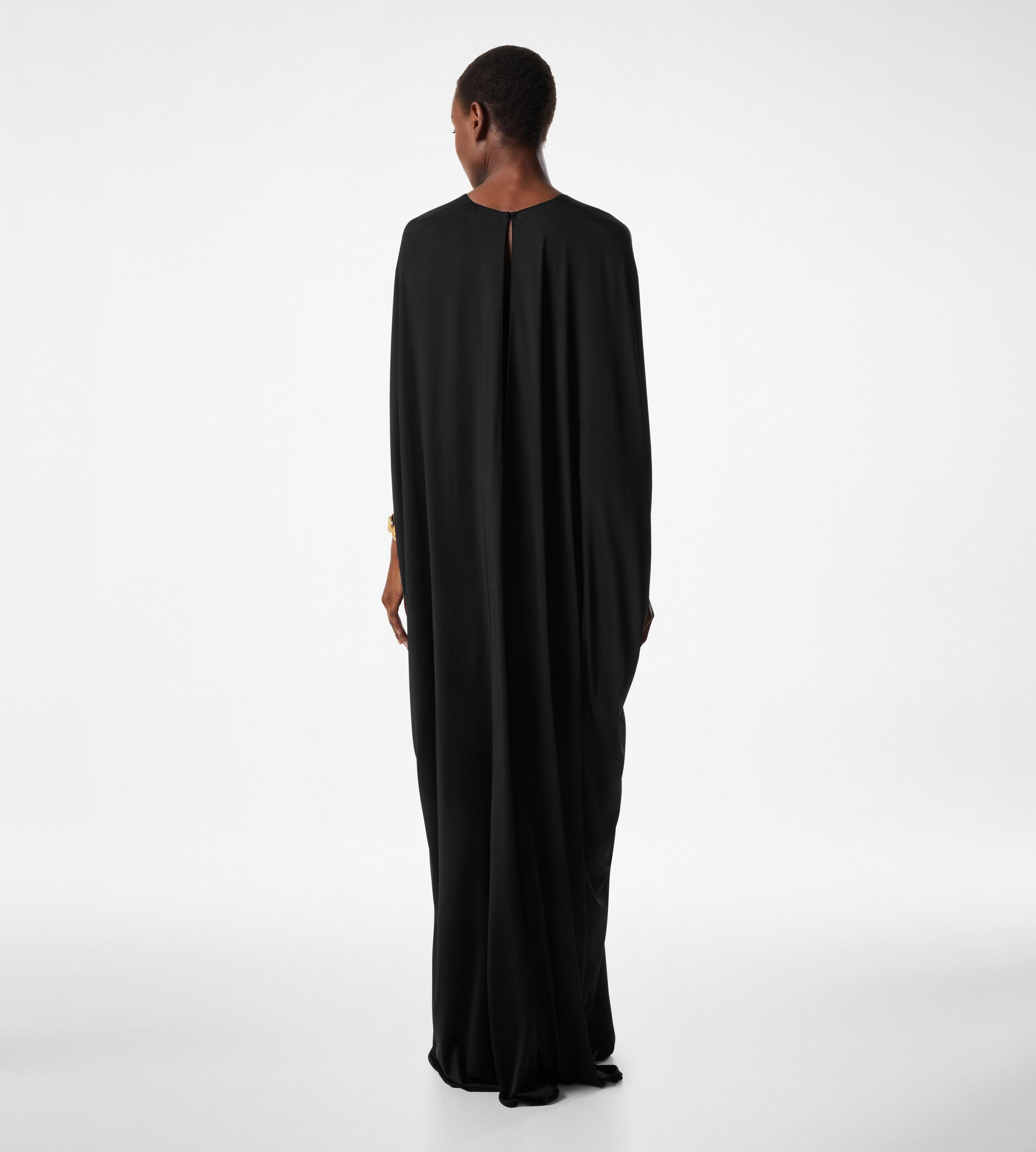 VISCOSE SATIN STRETCH JERSEY KAFTAN - 3