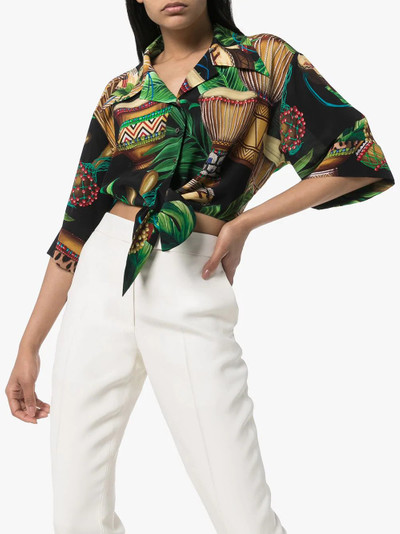 Dolce & Gabbana cropped leaf-print shirt outlook