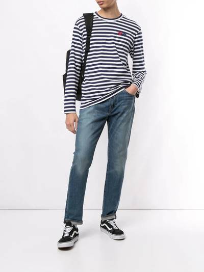 Comme des Garçons PLAY heart appliquéd striped T-shirt outlook