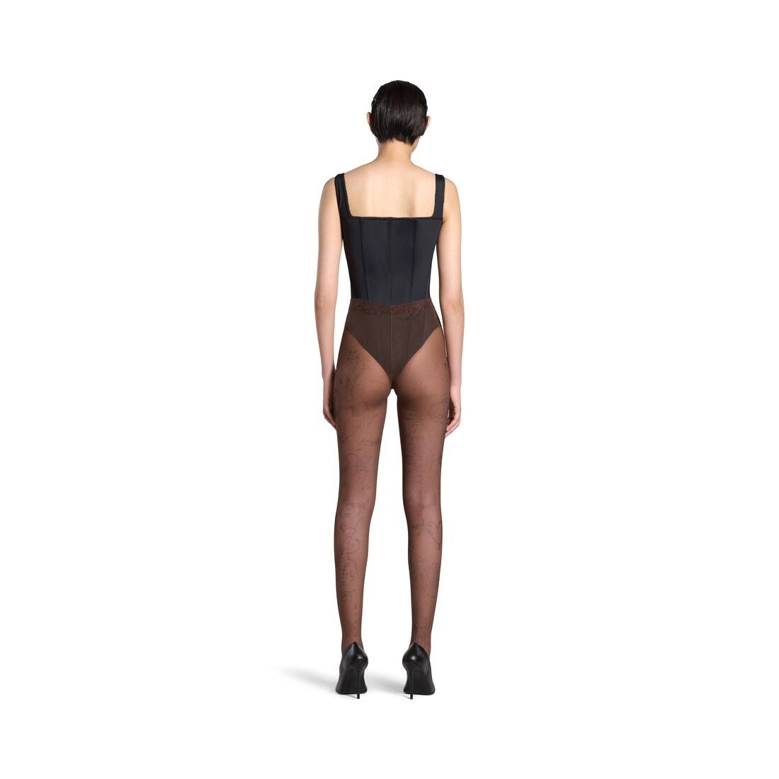 Women's Tat Tights in Brown - 4