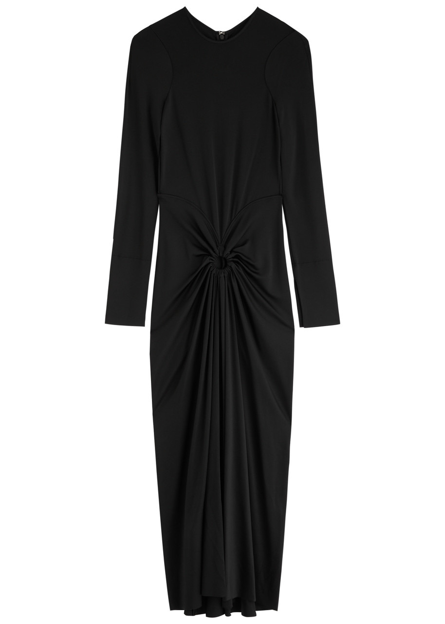 Victoria Beckham Gathered Satin-jersey Midi Dress - 1