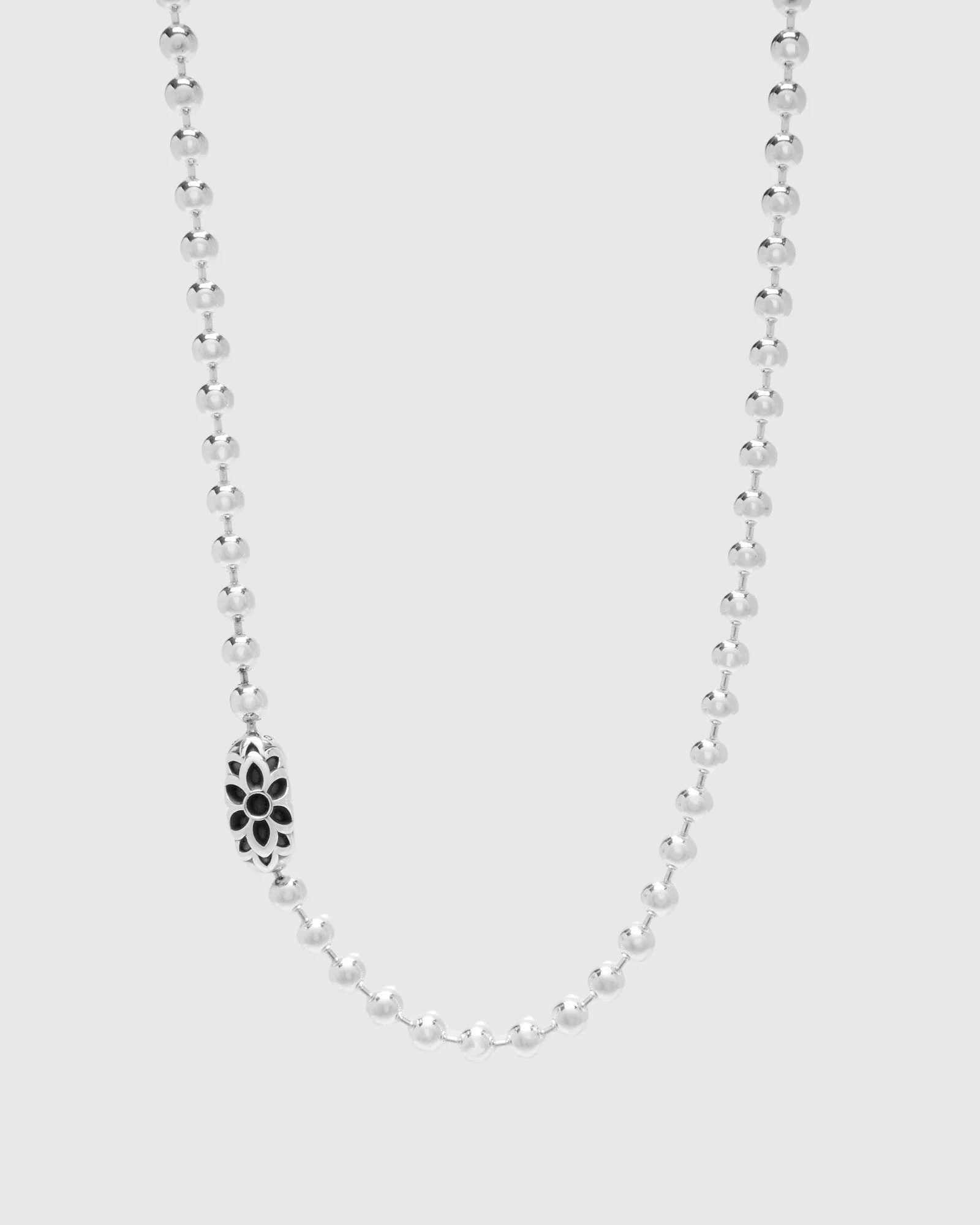 Triple Cutout Poplock Necklace Size B in Sterling Silver - 1