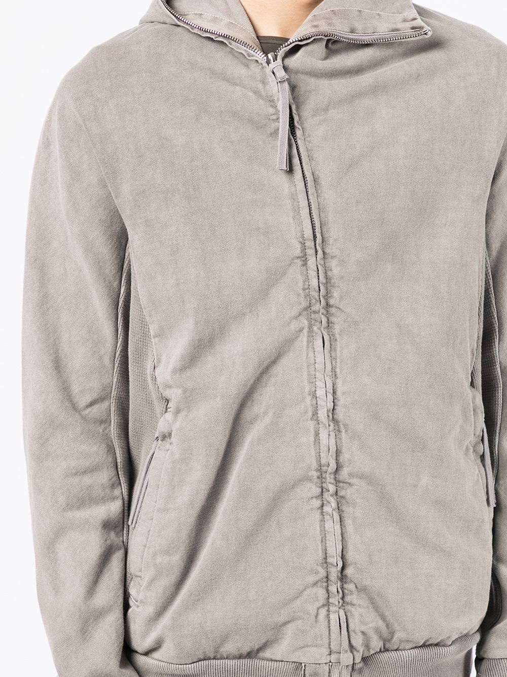 panelled zip-front hoodie - 5